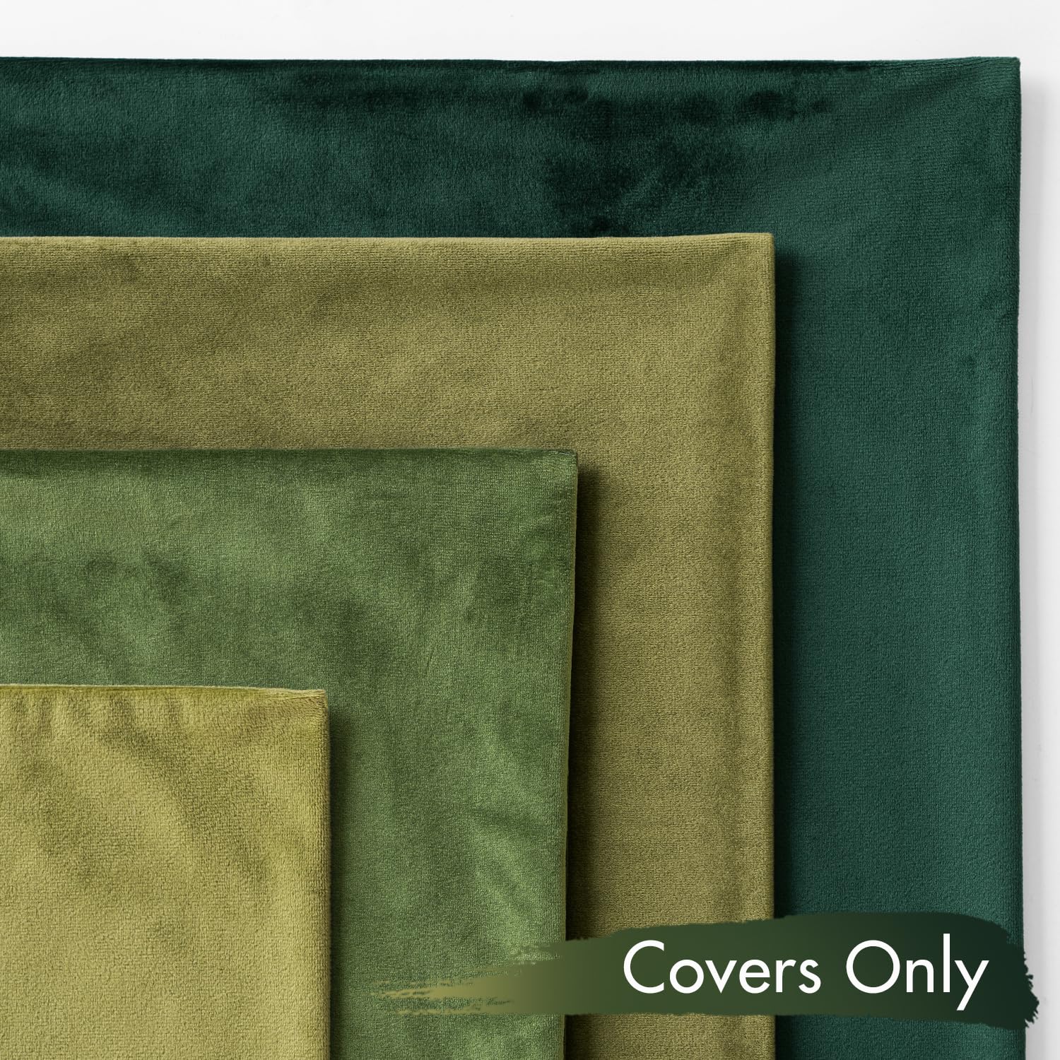 MIULEE Set of 4 Velvet Cushion Covers Soft Decorative Square Throw Pillow Cover Luxury Pillowcases for Livingroom with Invisible Zipper 45cm x 45cm,18x18 Inches Forest Green Series - Image 4