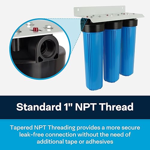 Miniatura 17 de SpiroPure Triple 10" carcasa del filtro de agua 3 etapas BB tres viviendas