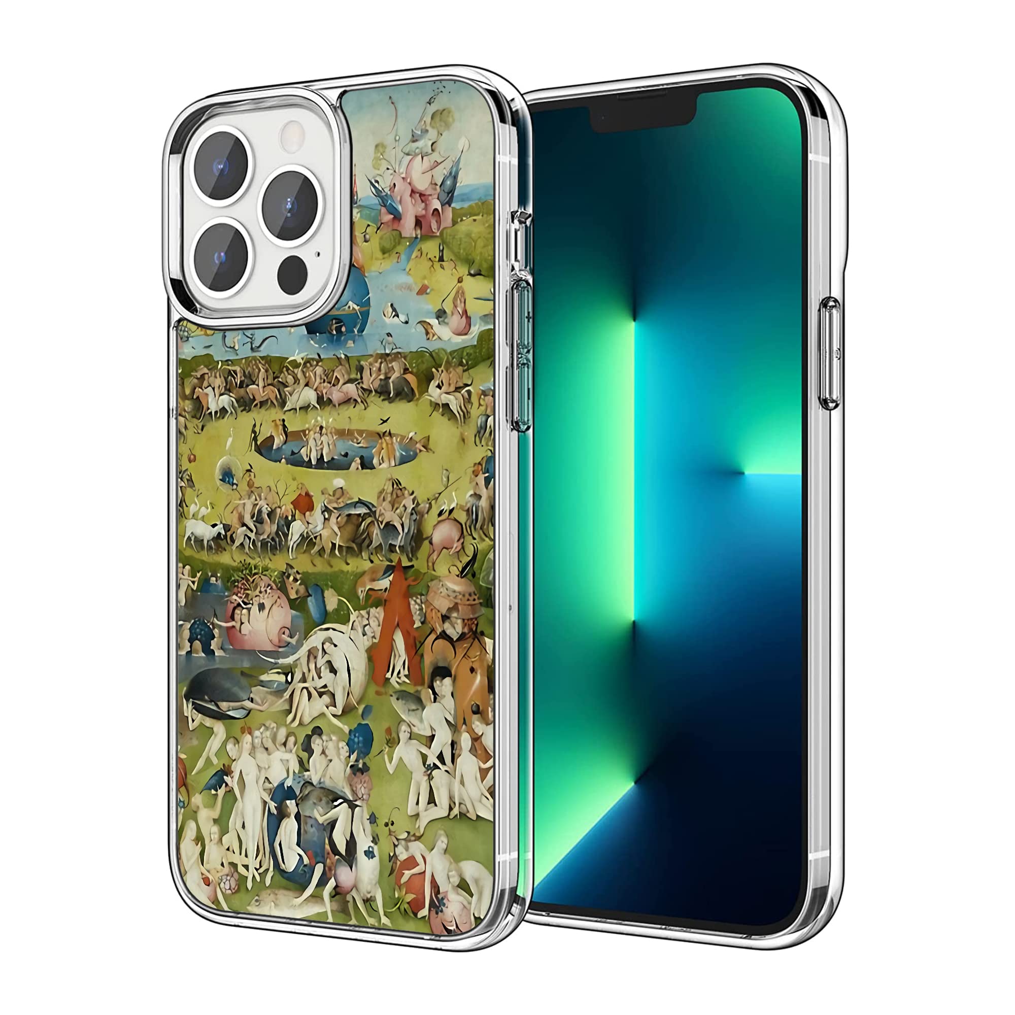 Compatible with iPhone 14 Pro Max, Slim Cover for The Garden of Earthly Delights Design Soft TPU Protective Cover with Design for Women, Girls