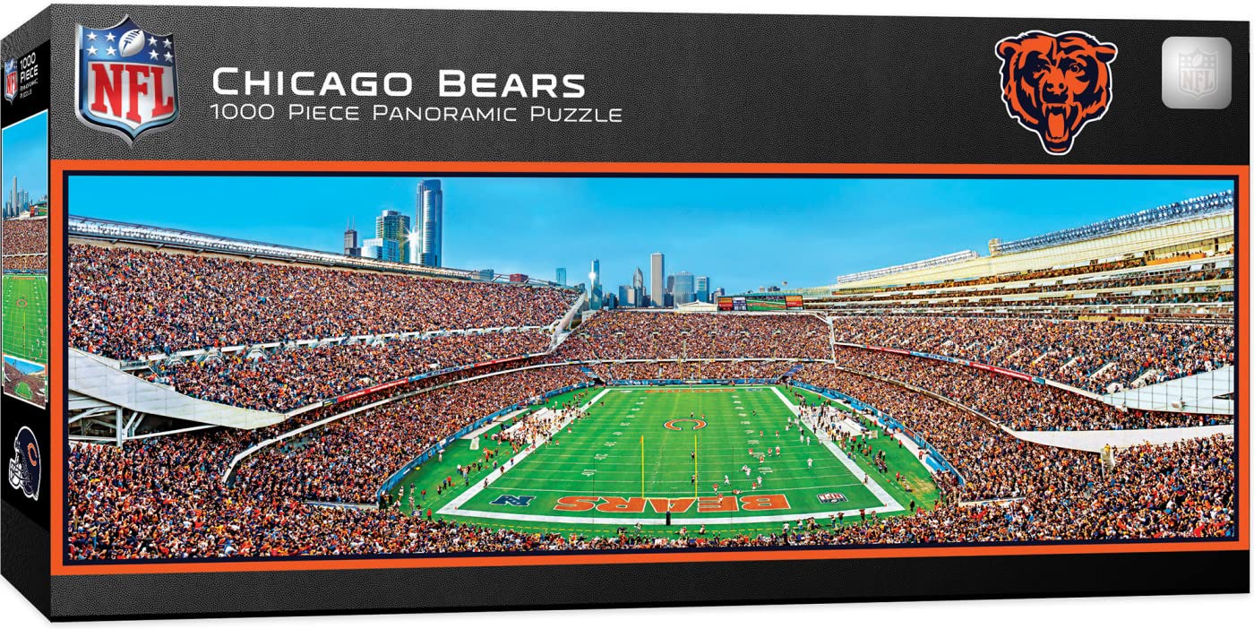 1000 Piece Sports Jigsaw Puzzle - NFL Chicago Bears Endzone View Panoramic - 13"x39"