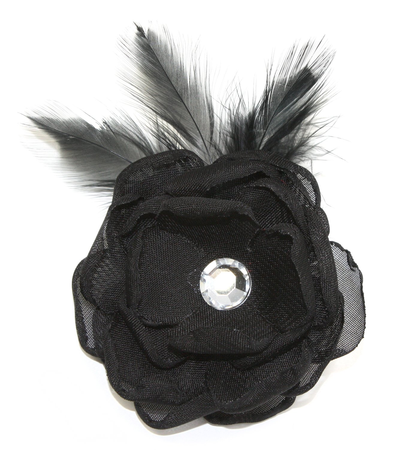 Simplicity EK Success Laliberi Pin and Clip Flower, Burnt Rose n Feathers