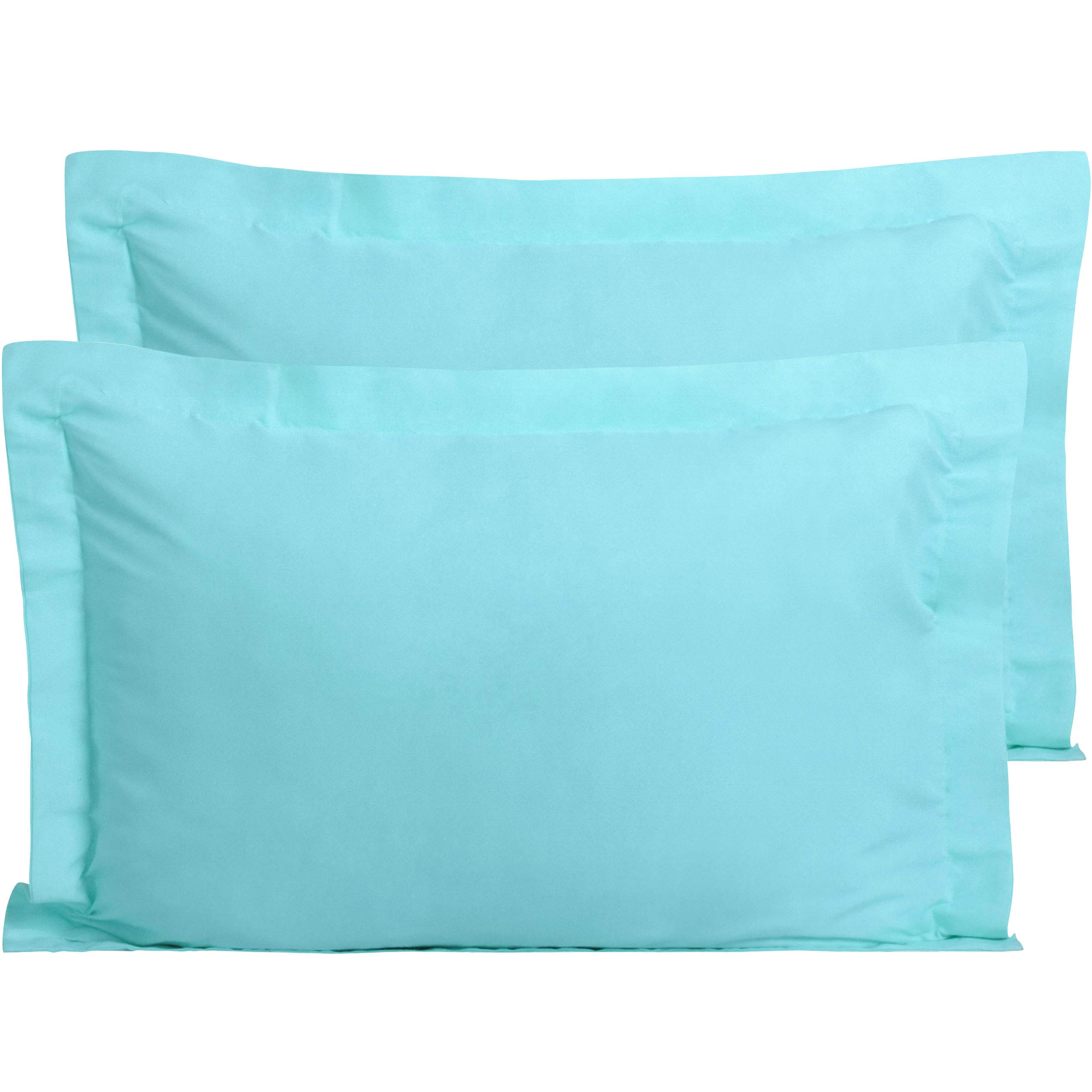 FLXXIE Microfiber King Pillow Shams Set of 2, Fade, Wrinkle and Shrinkage Resistant Soft Pillow Covers with Envelope Closure Euro Sham Covers (Aqua,