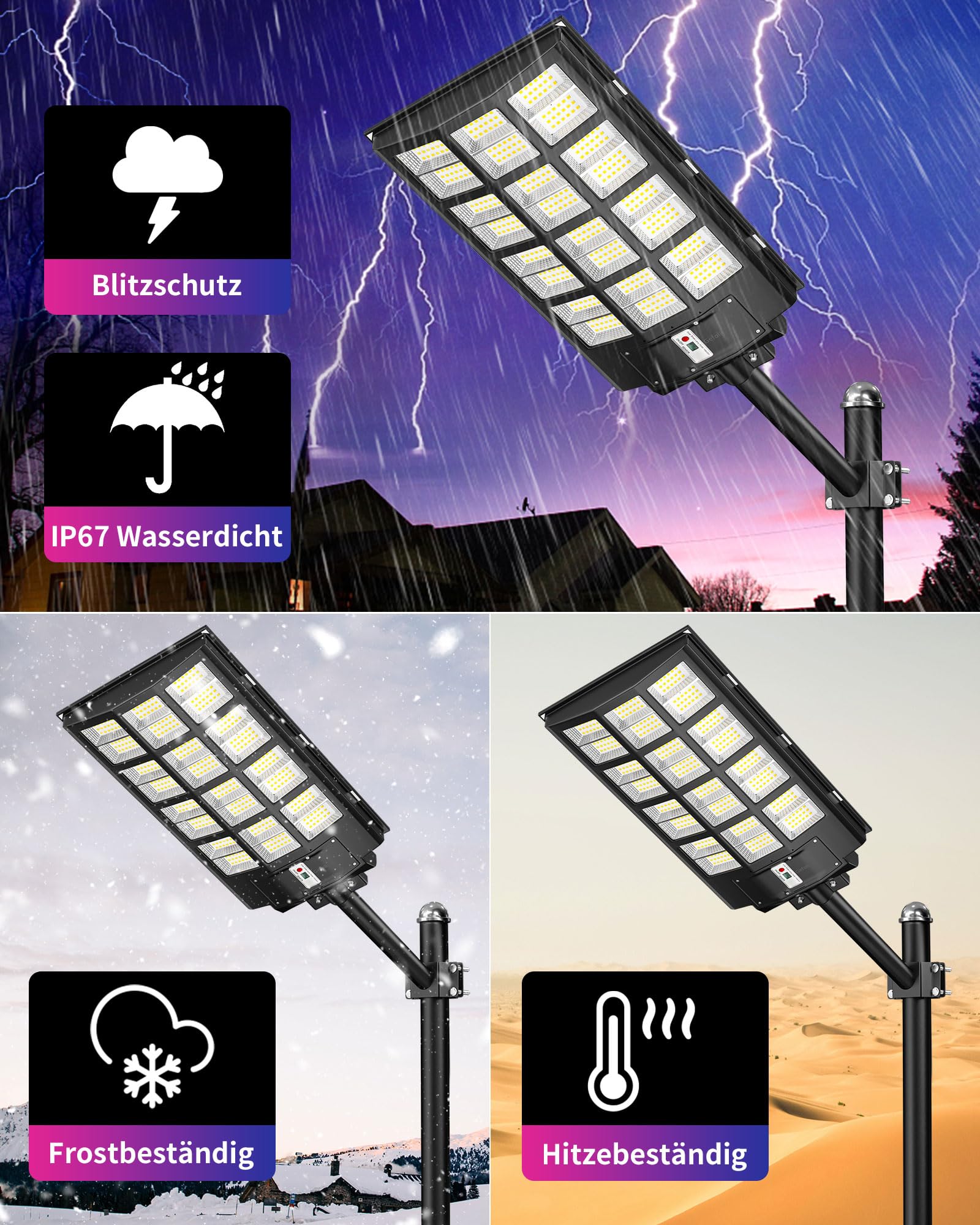 Solarleuchten Außen Sararoom 6er Set Solar Straßenlaternen - 2000W LED Mit Bewegungsmelder & Fernbedienung Solar Außenleuchten Mit Bewegungsmelder 2000W
