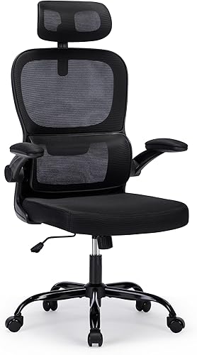 Silla de oficina, silla de oficina ergonómica con reposacabezas, sillas de computadora de malla de respaldo alto para oficina en casa con soporte de