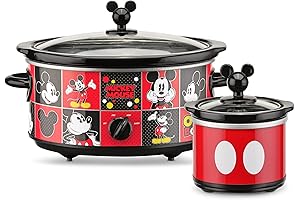 Mickey Mouse - Oval Slow Cooker with Dipper, 5-Quart Red/Black