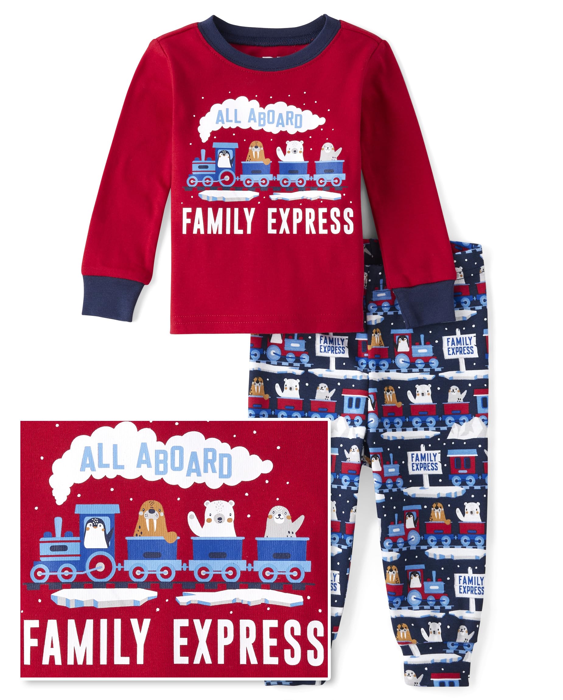 The Children's PlaceBaby Boys' and Toddler Long Sleeve Top and Pants Snug Fit 100% Cotton 2 Piece Pajama Set