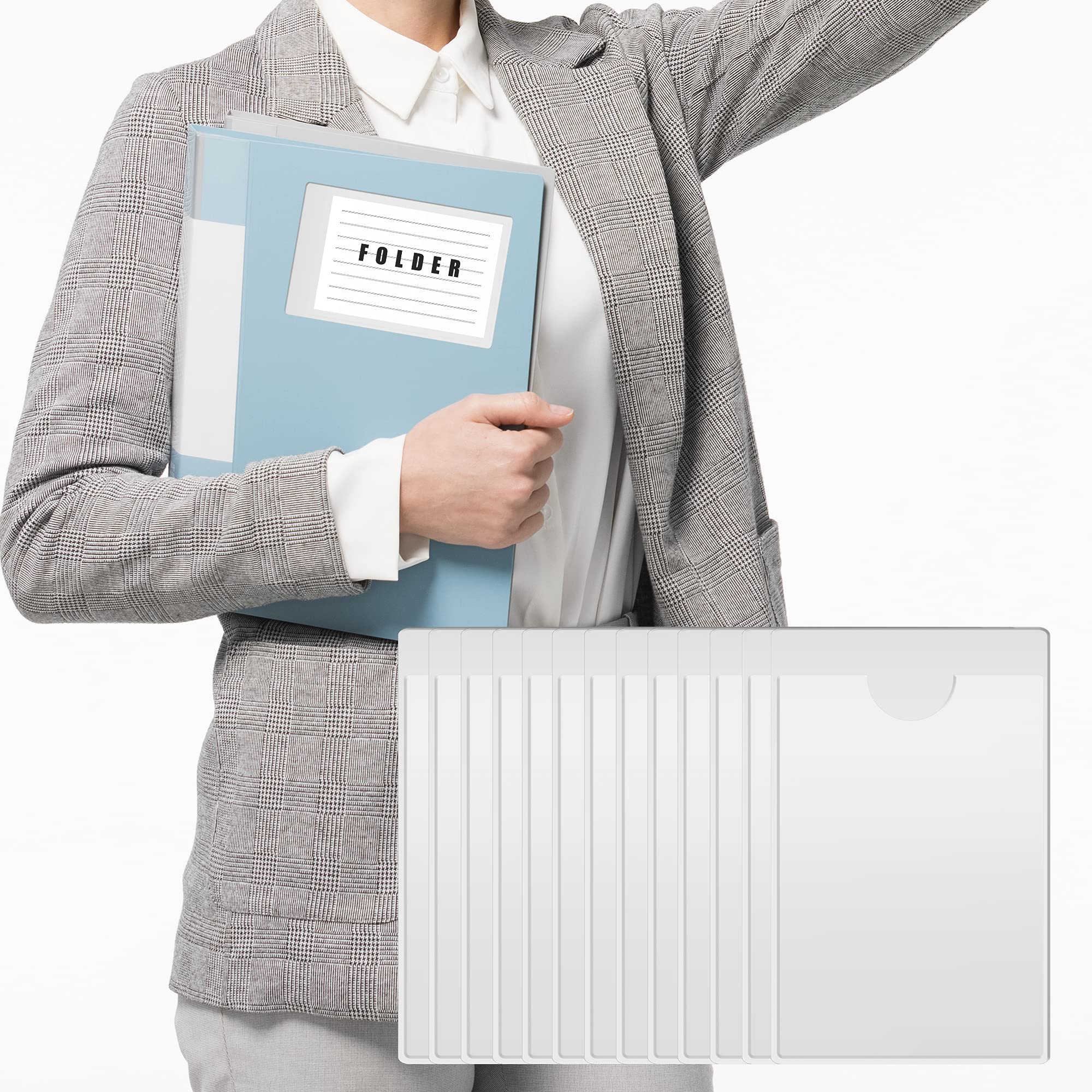 45 Pack Self-Adhesive Business Card Pockets 2.7 X 4.2In Index