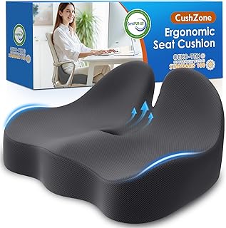 Seat Cushion, Memory Foam Office Chair Cushions, Ergonomic Curved Design...