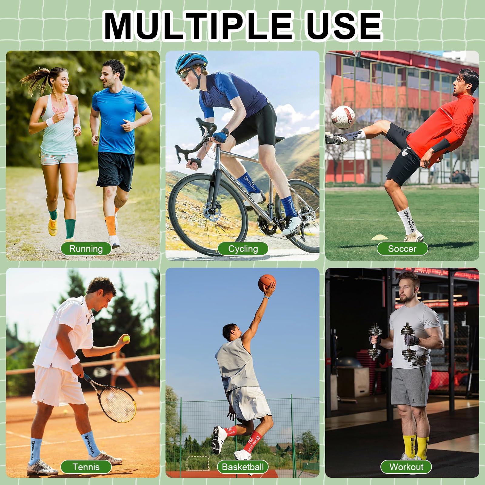 3 pares de calcetines de fútbol antideslizantes para hombre, mujer, niños, tallas 39-46, calcetines de fútbol, calcetines antideslizantes para fútbol, baloncesto, correr, transpirables