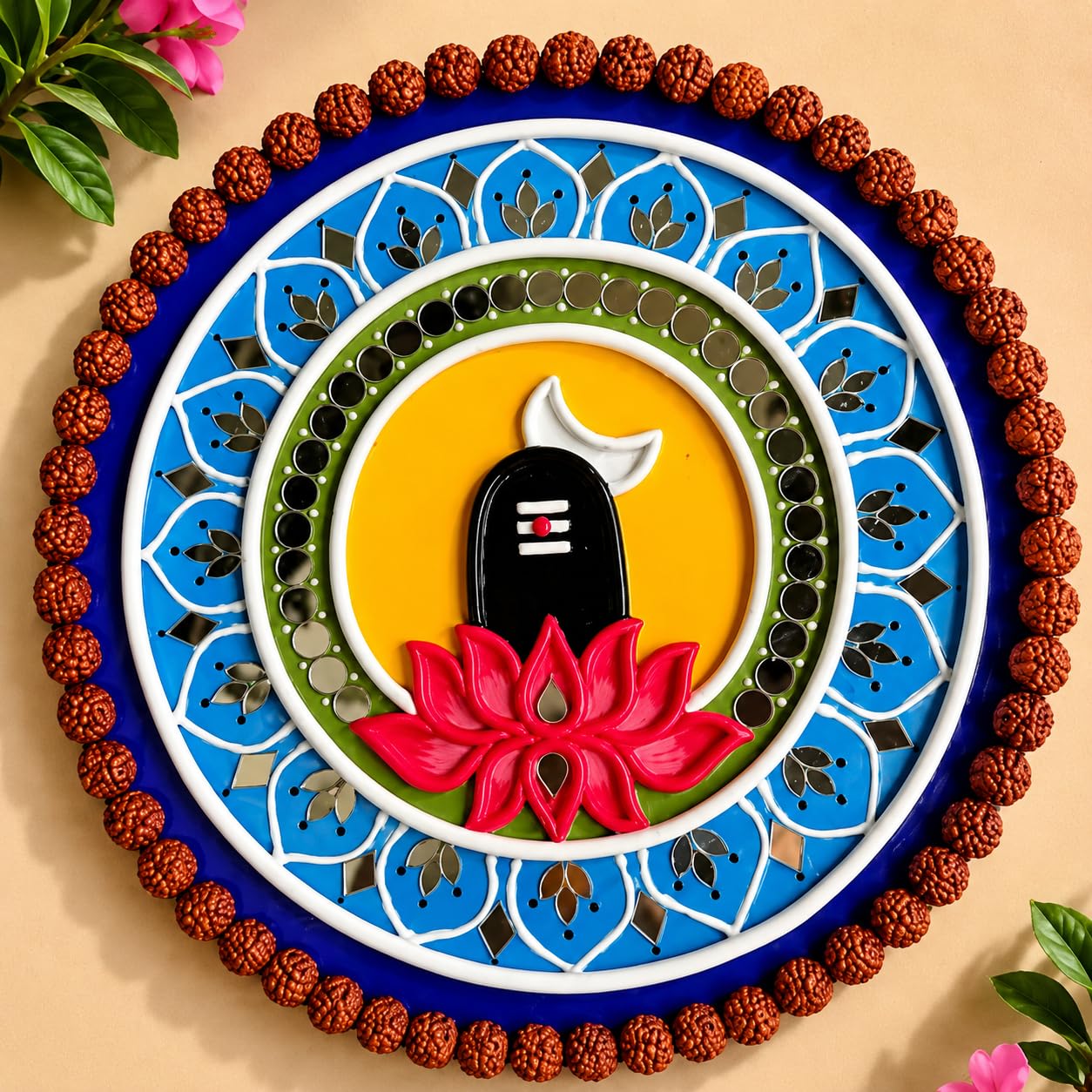 Shiv Lippan Art Wall Decor, 10 Inch | MDF Board, Mirror Work, Handmade-image-40