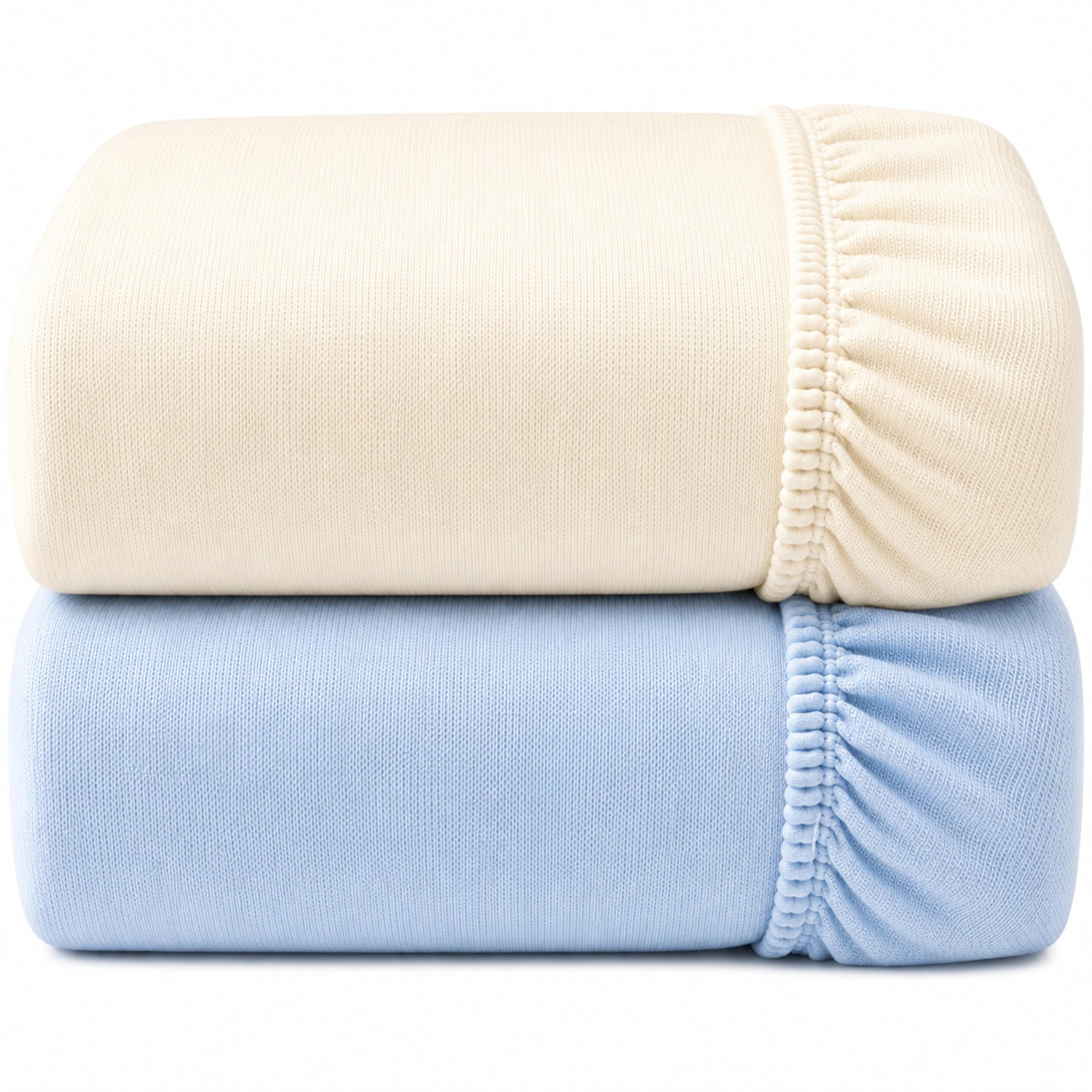 Dudu N Girlie Cot Bed Fitted Sheets, Toddler Bedding, Crem & Blue
