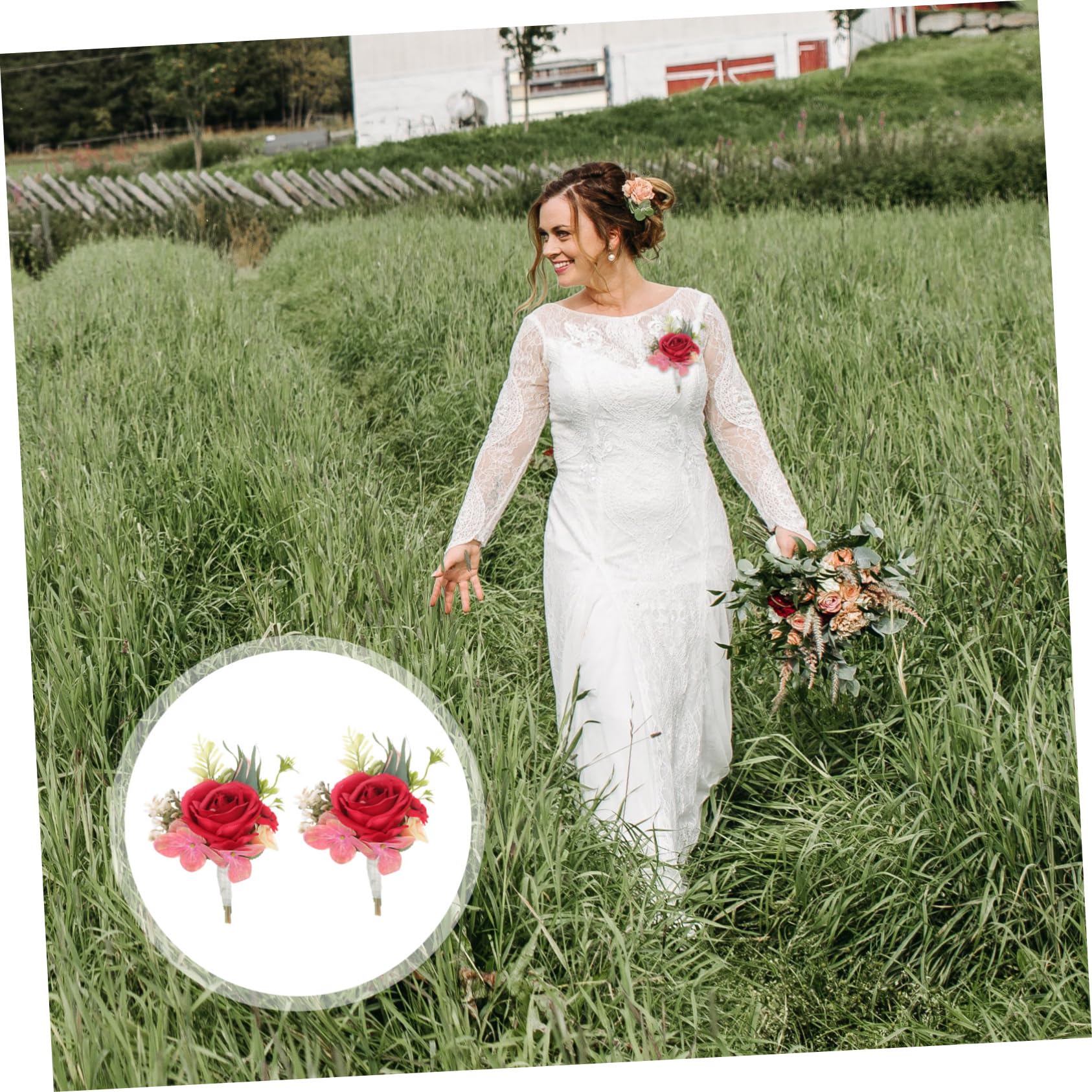 Alipis 10stücke Hochzeits-Boutonniere Aus Kunstblumen Elegante Ansteckblumen Für Bräutigam Und Trauzeugen Vintage Stil Für Hochzeiten Und Festliche Anlässe