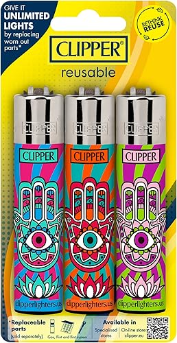 Miniatura 4 de Clipper - Encendedor clásico grande reutilizable - Paquete de encendedores recargables icónicos de primera calidad - Reemplaza la rueda de butano,