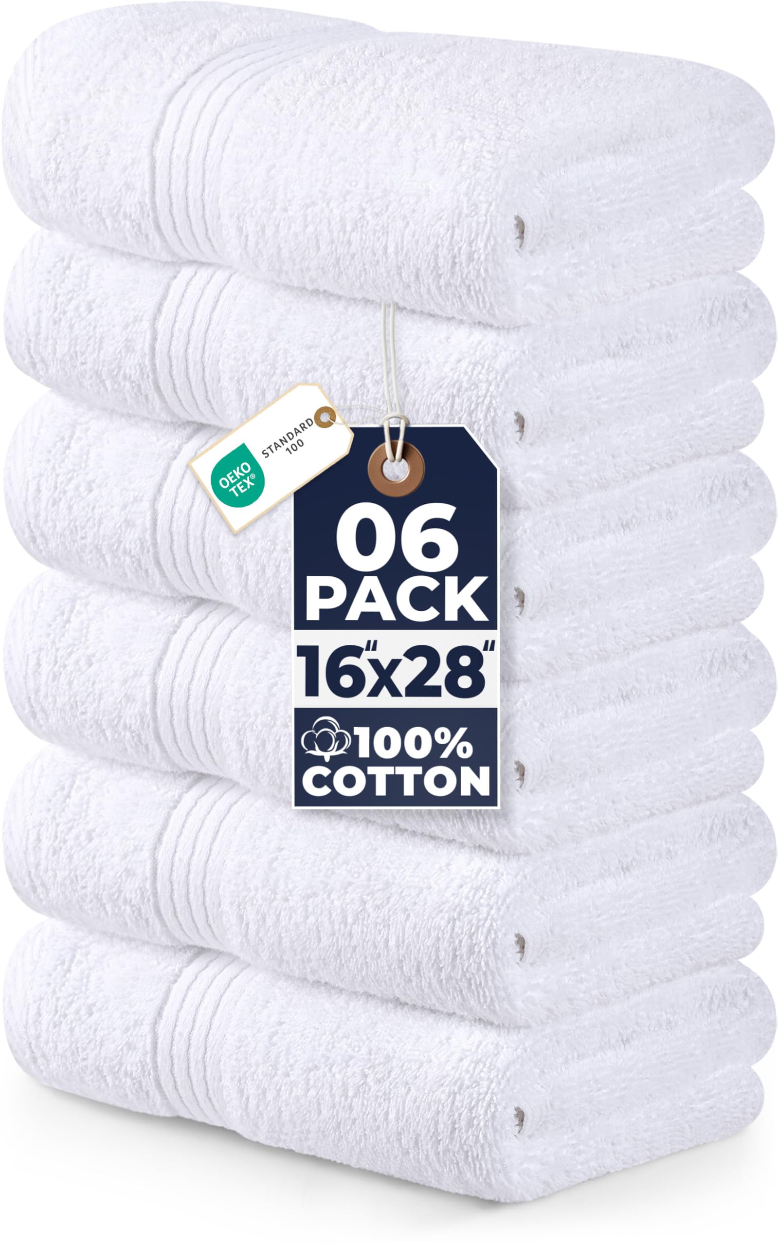 Utopia Towels 3 Piece Luxury Hand Towels Set, (16 x 28 inches) 100% Ring Spun Cotton, Lightweight and Highly Absorbent 600GSM Towels for Bathroom, Travel, Camp, Hotel, and Spa (White)