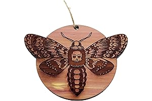 Handcrafted Cedar Deaths Head Hawk Moth Christmas Ornament