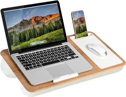 Miniatura 11 de LAPGEAR Escritorio de regazo Home Office Pro con reposamuñecas, alfombrilla para ratón y soporte para teléfono - Carbón Negro - Se adapta a Negro