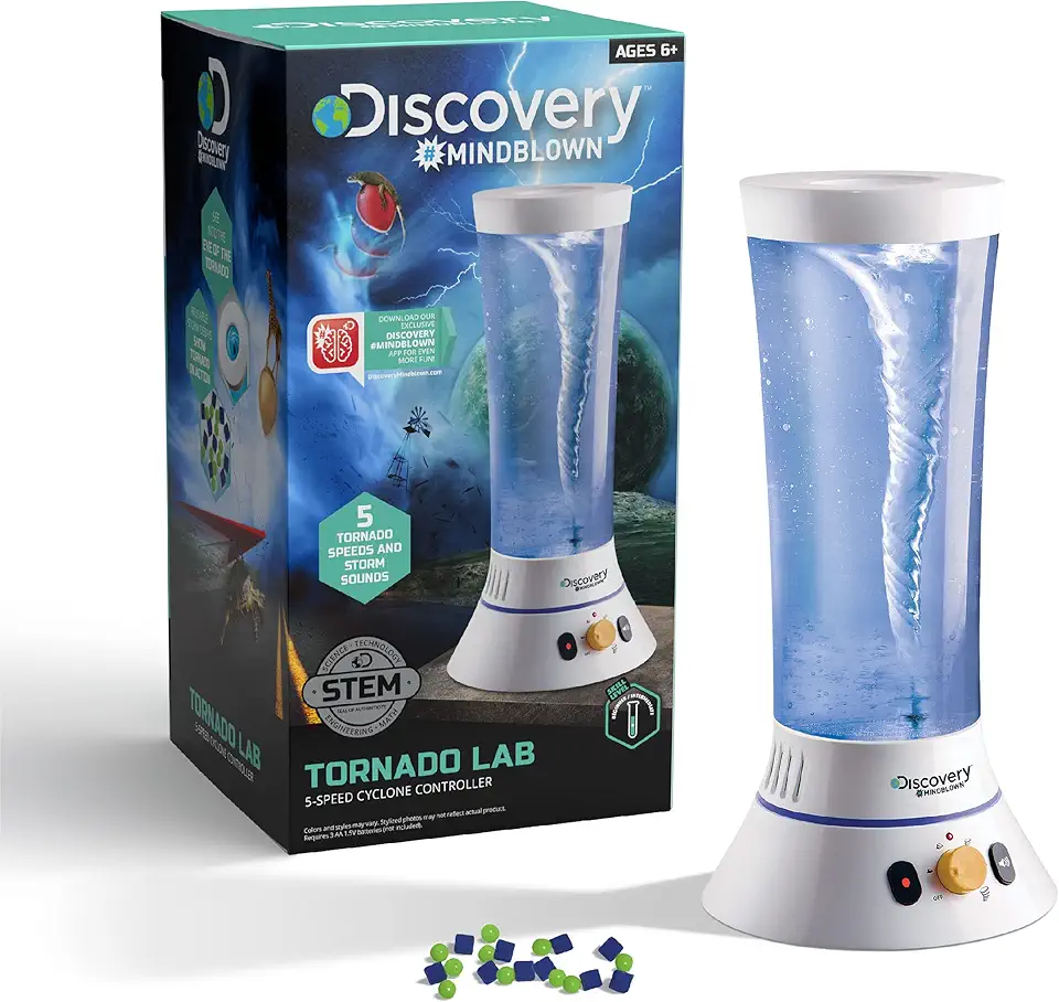 Discovery™ Tornado Lab, 5-Speed Cyclone Controller, Educational Learning Activity Kit, Fun and Exciting Toy, STEM Experiment Set for Boys, Girls, Kids Ages 6+