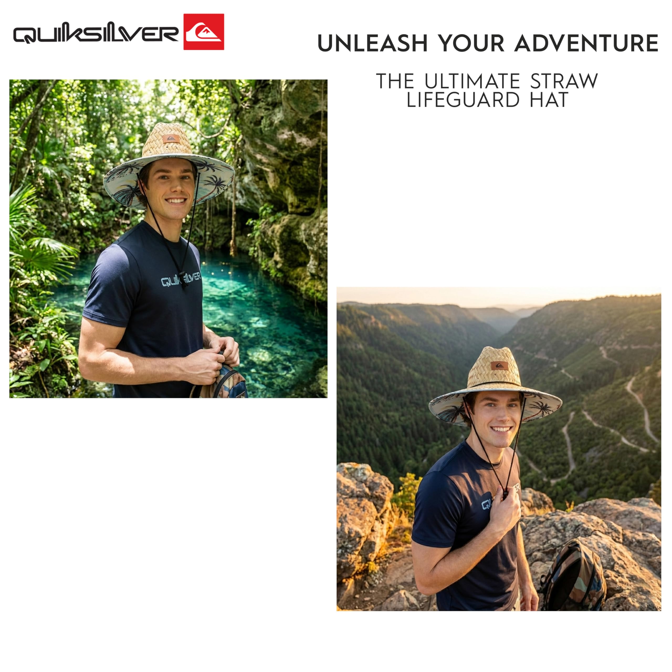 Quiksilver Wide Brim Outdoor Sun Protection Lifeguard Sombrero para el Sol para Hombre