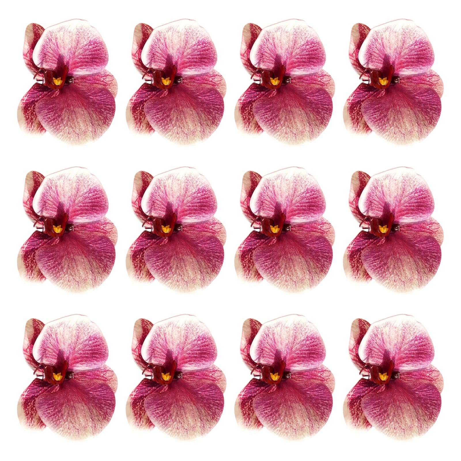 Limtula Of 12 Realistic White Silk Butterfly Orchids Flower Heads for Wedding Party Decorations and Floral Arrangements Party Blossomy Arrangements Silk Flower