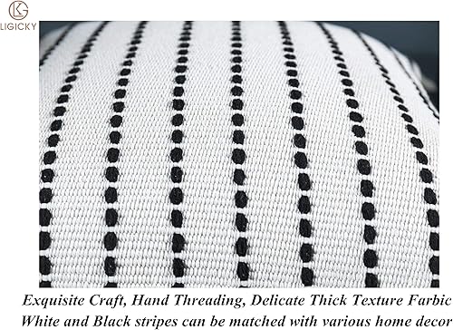 Miniatura 4 de LIGICKY Fundas de almohada decorativas para el hogar, estilo bohemio, con borlas, cuadradas, de algodón, a rayas, para sofá, dormitorio, sala de