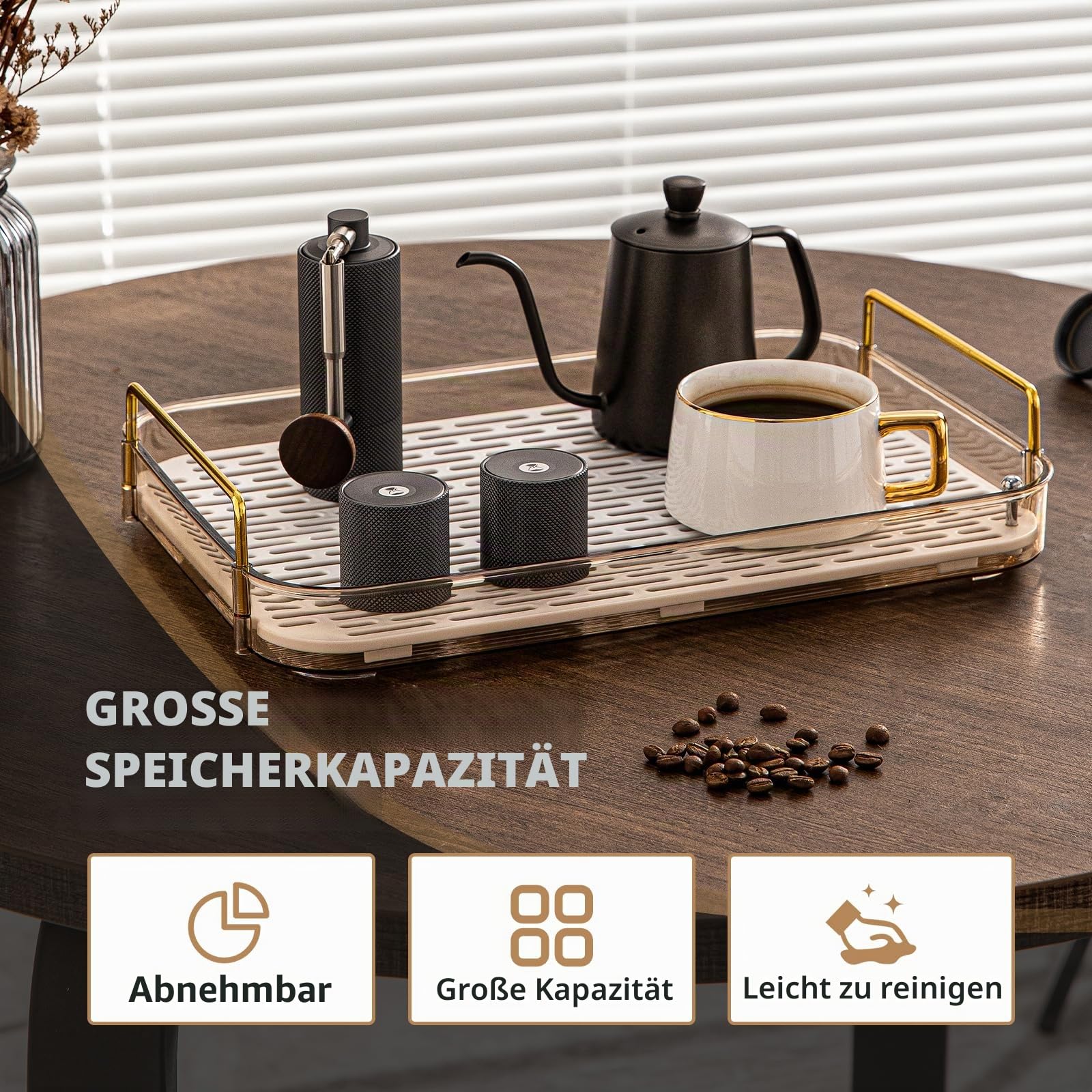 Seoneiro Whiskey-Tablett und Glasbecherregal mit Abtropffläche, Becherhalter und Kaffeetassen-Organizer für Küche und Badezimmer