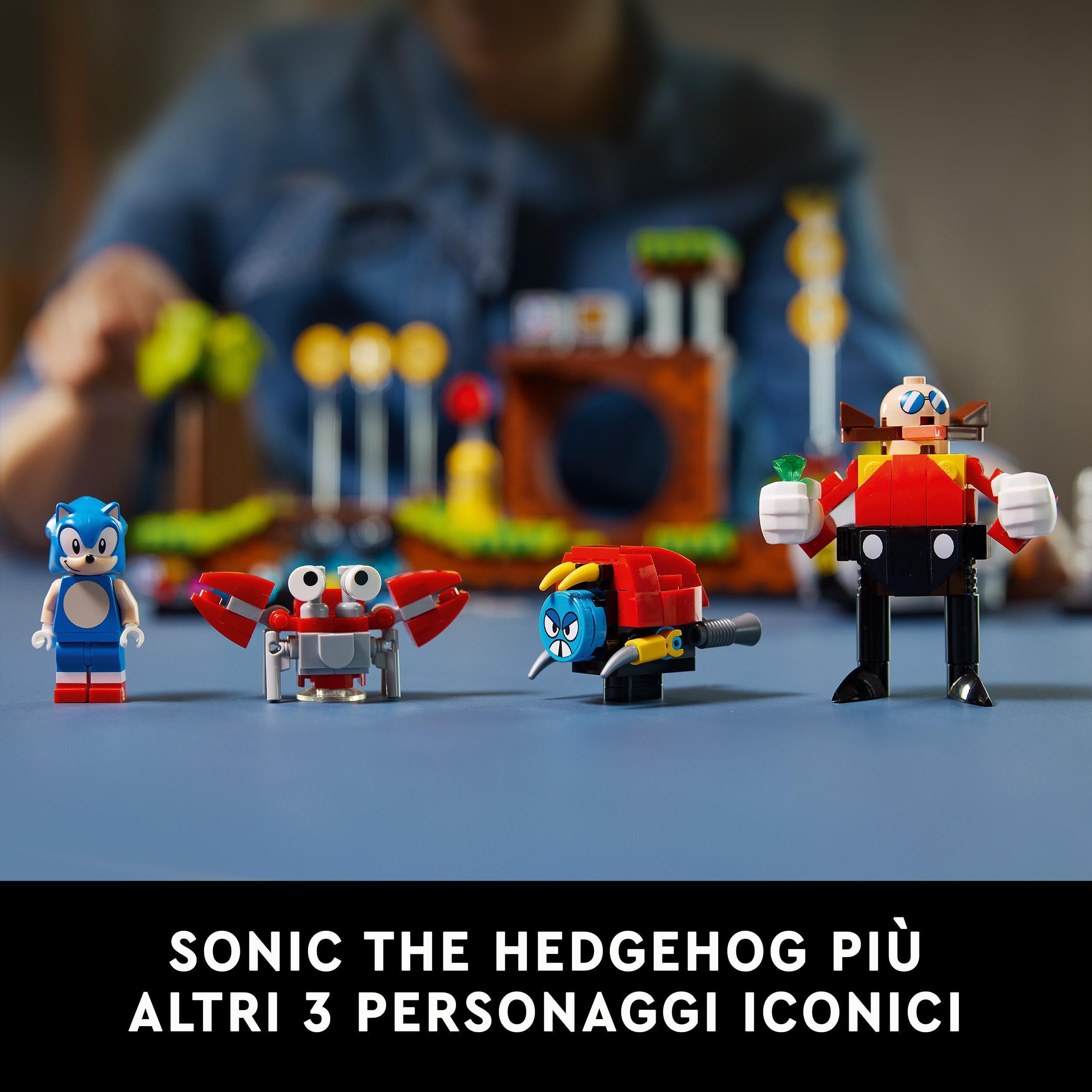 LEGO Ideas Sonic the Hedgehog - Green Hill Zone, Set da Collezione per Adulti, Cultura Pop Anni '90, Include il Personaggio del Dr. Eggman con Eggmobile, Idea Regalo per Uomo o Donna 21331