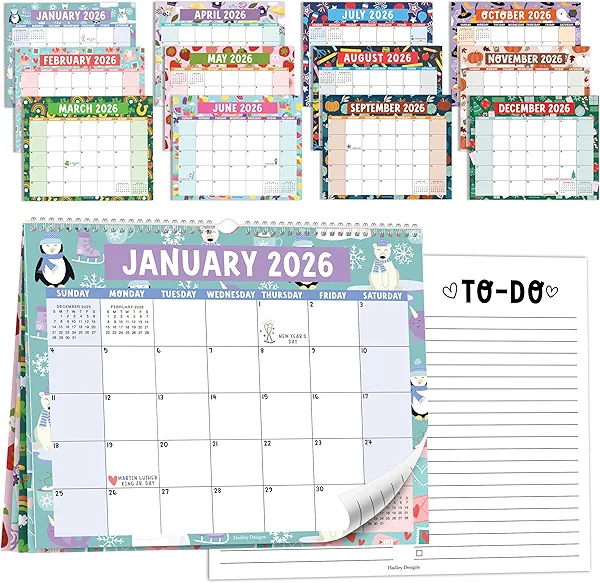 2026 Wall Calendar Large - Spiral Wall Calendars 2026-2027, 18 Months Calendar from January 2026 to June 2027, Hanging Calendars for Home, Office, Classroom, Doodle Monthly Planner