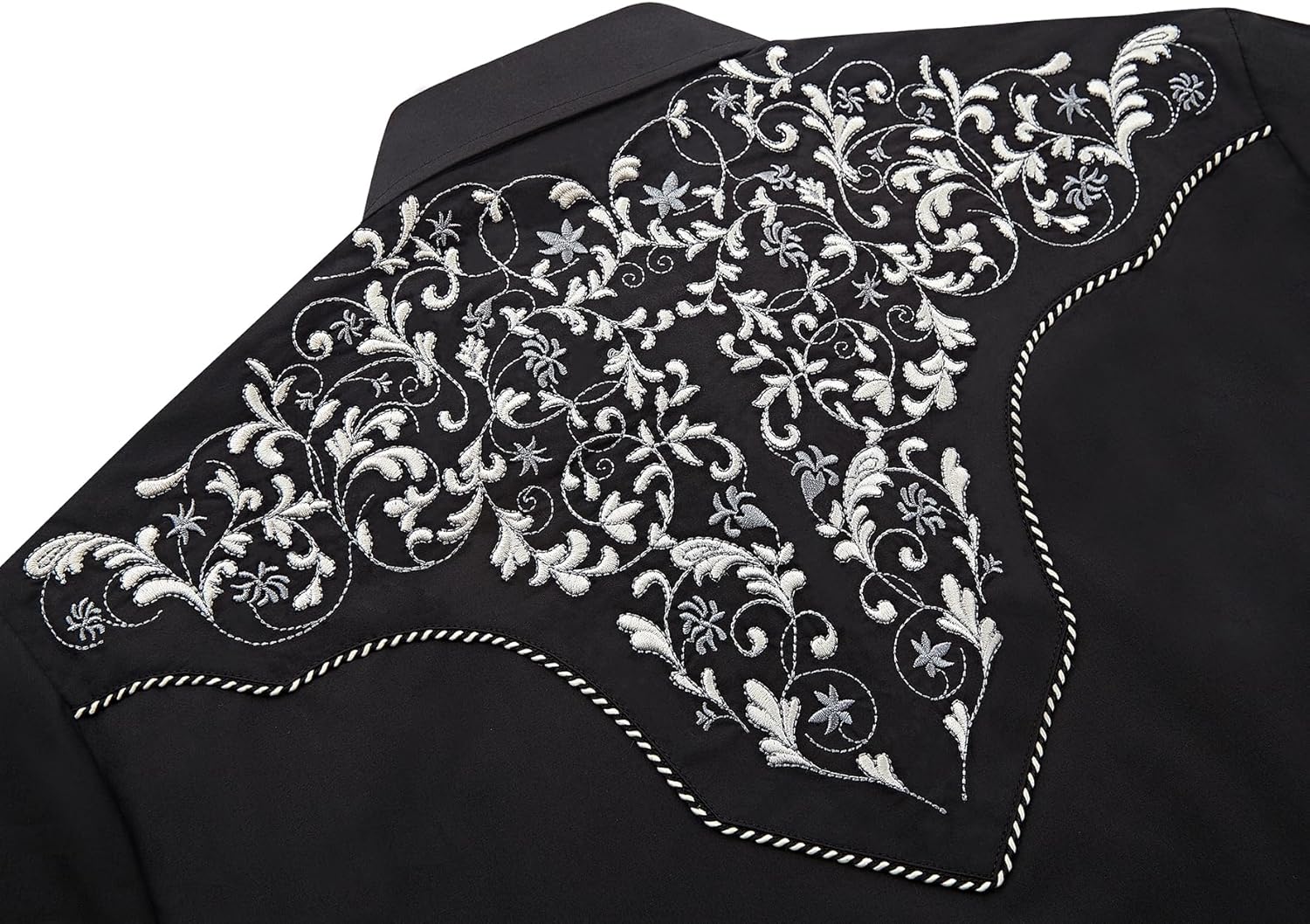 Men's Western Cowboy Shirt Embroidered Long Sleeve Casual Button Down Shirt - Image 3