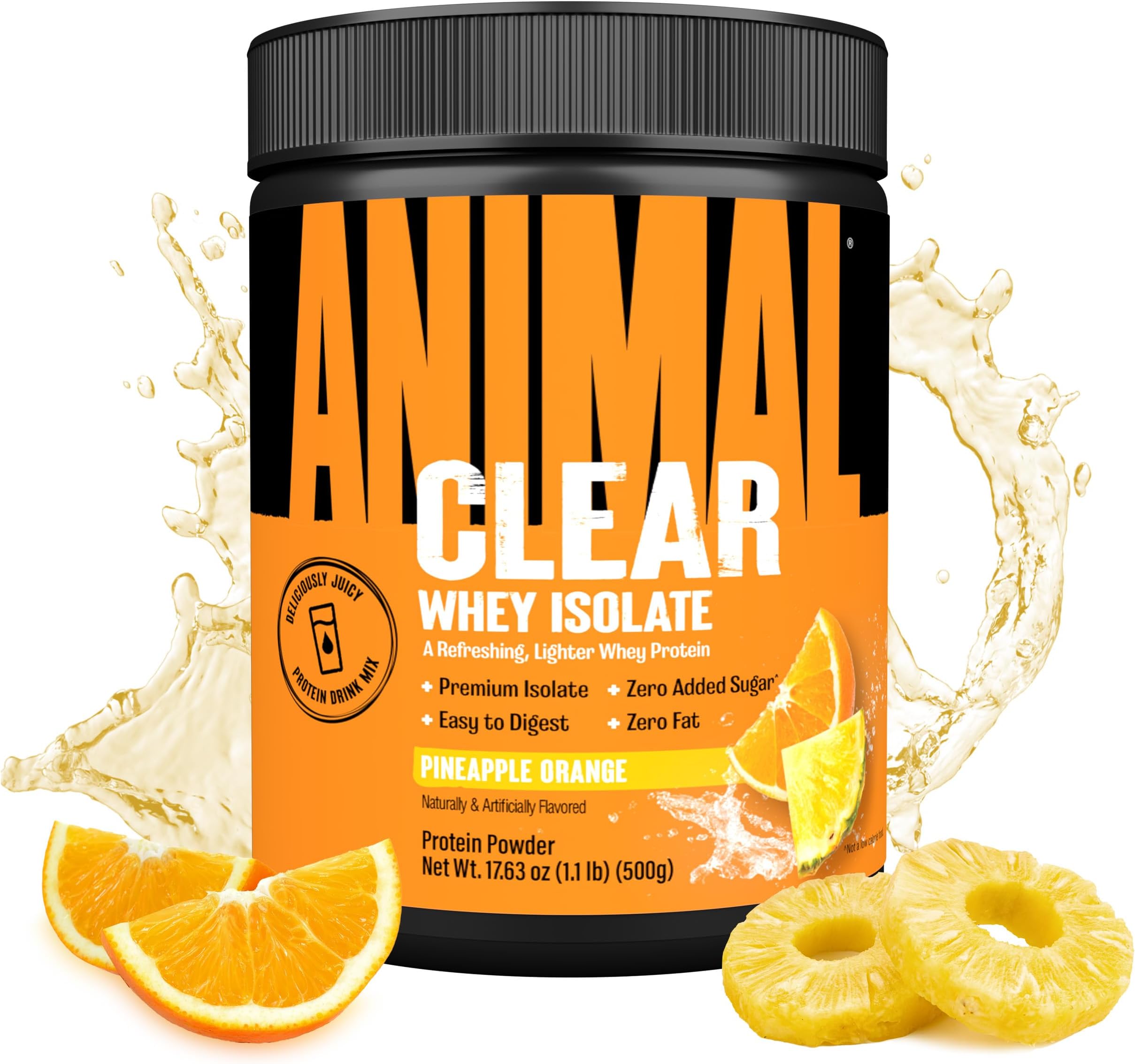 Clear Whey Isolate Protein Powder - Easy to Digest and Mix, 5g BCAA, Deliciously Juicy, Refreshing Anytime Drink for Men and Women, Pineapple Orange 125g (5 Servings)