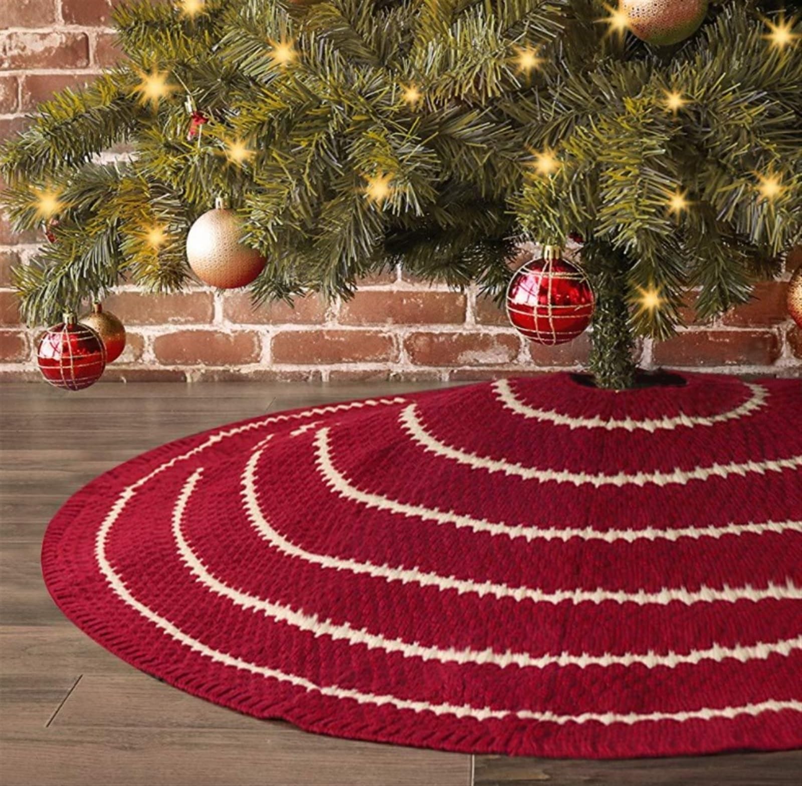 Tappeto per Albero di Natale Tappetino per Albero di Natale da 48 Pollici con Gonna per Albero di Natale per Decorazioni Domestiche per Feste Gonna per Albero di Natale