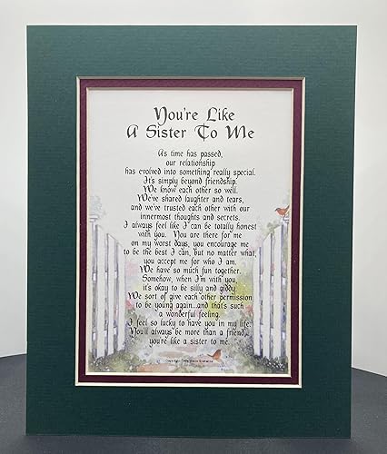 Miniatura 2 de You're Like A Sister To Me  Un poema de regalo para un mejor amigo  Poema de amistad  Versículo de mejor amigo  Regalo de cumpleaños de 30, 40 o 50