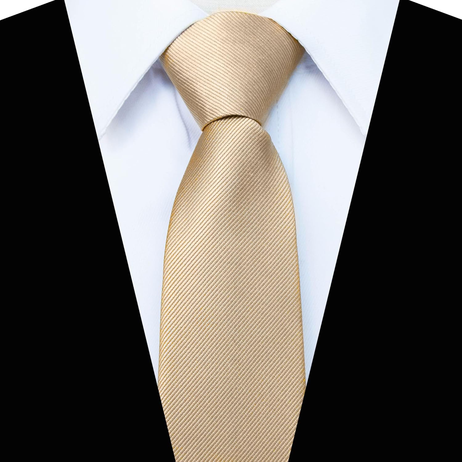 JEMYGINS 3.15“ Solid Color Pre-tied Tie and Pocket Square Set Adjustable Zipper Necktie for Business and Wedding(8cm) - Image 3