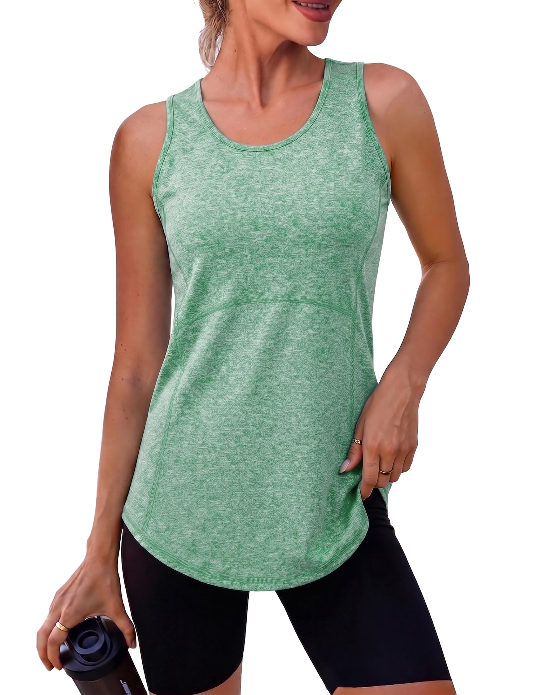 Terecey Camiseta de Tirantes para Mujer Fitness Talla Grande Camisetas de Malla Trasera sin Mangas para Entrenamiento Correr