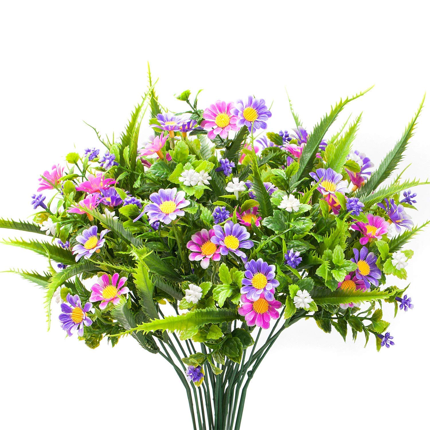 1dingdeals Small Artificial Fake Faux Daisy Flowers Arrangement Bouqet for Home Kitchen Counter Table Desktop Office Décor (8 Bunches)