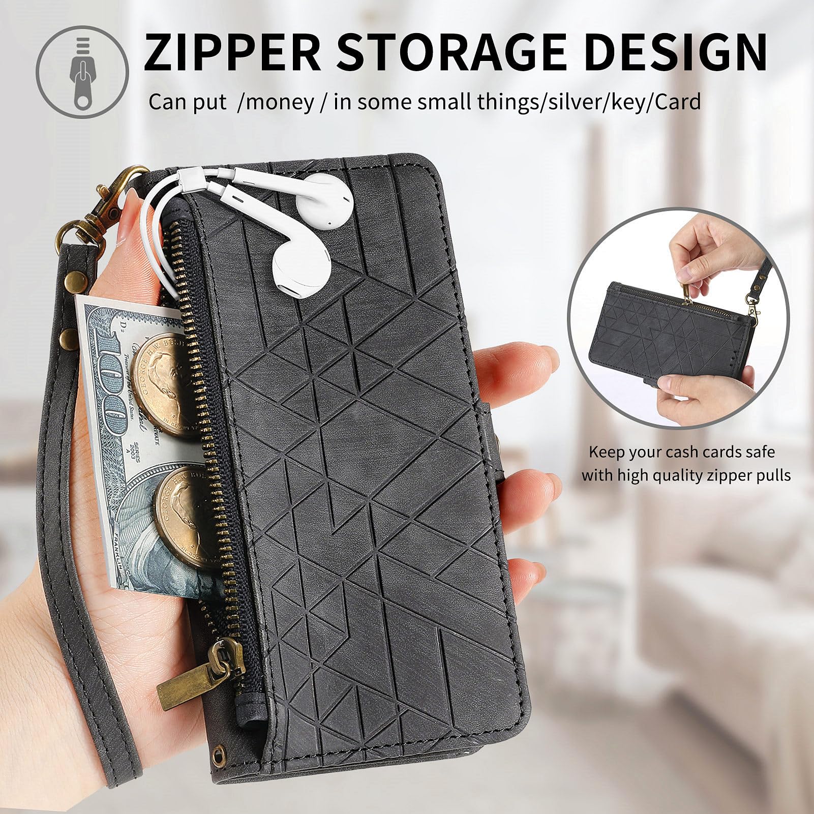Custodia Flip Magnetic Con Porta Tessere Per Redmi Note 12 4G: Stile 3D Fiori Neri