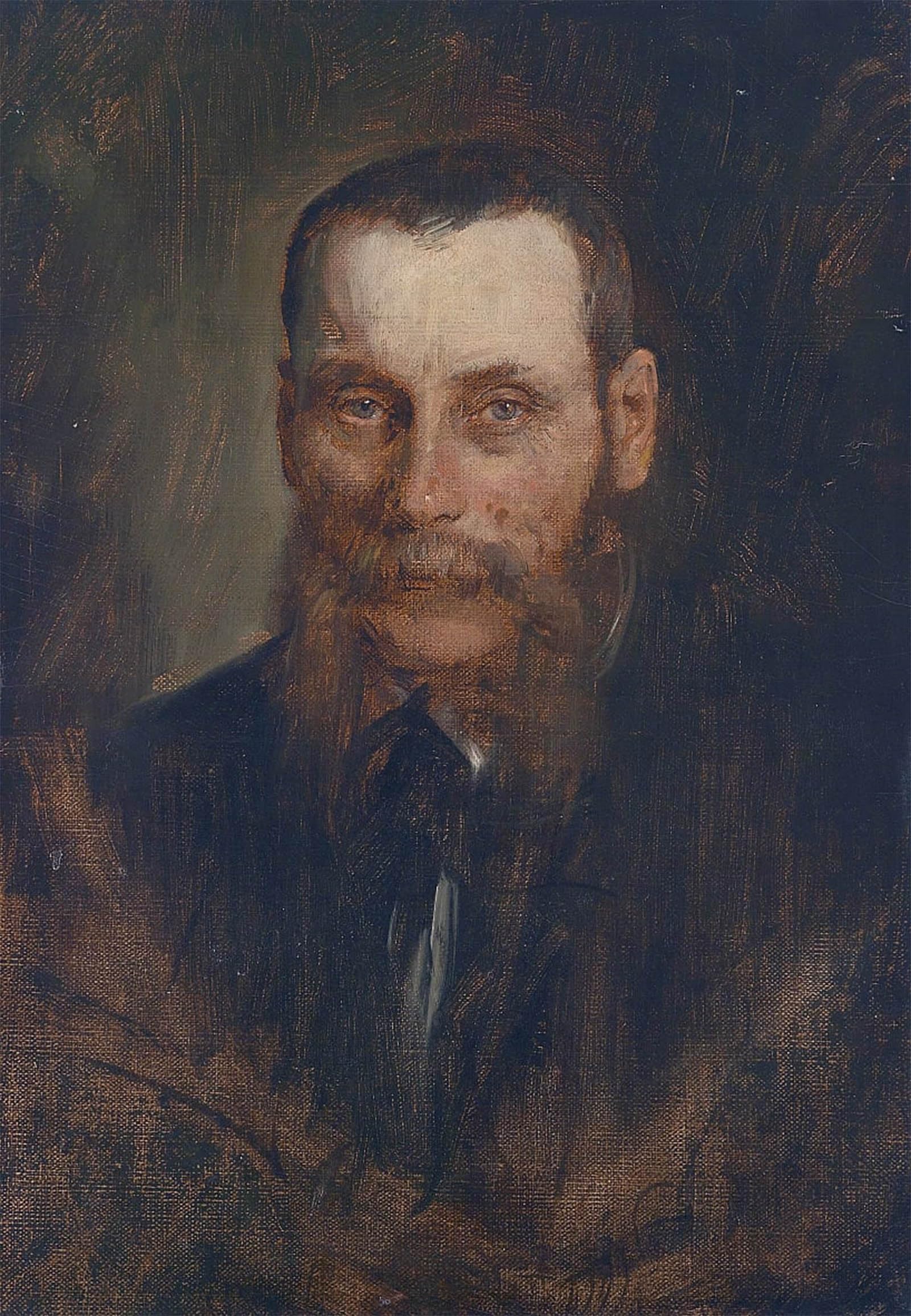 ARTXLXXBN Famous Painting Art Wall Decor Abstract Art Picture Portrait of the Viennese Art Dealer Georg Plach by Seraph Von Lenbach Animal Pictures for Home Decor 60x90cm