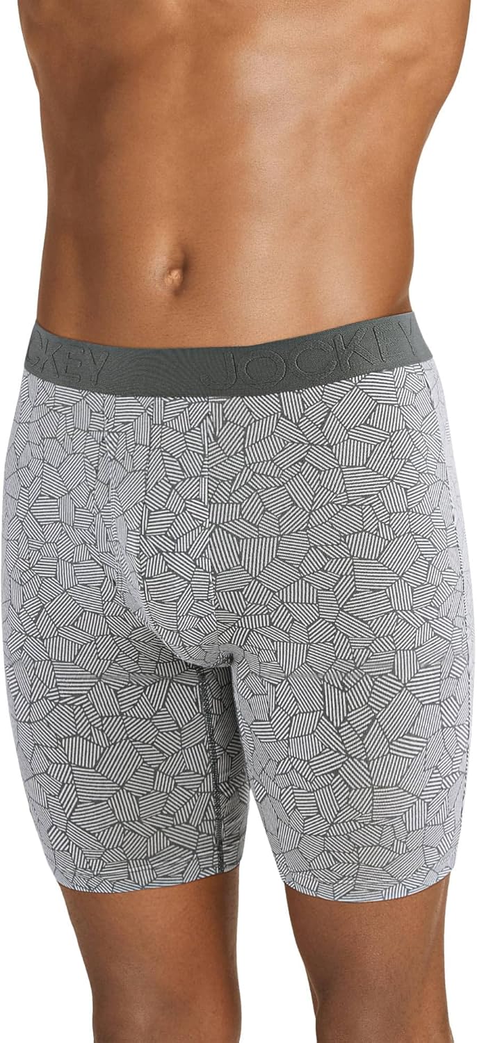 Jockey Boxer Uomo Gamba Lunga In Microfibra Riciclata: Active 9143, Fresco E Antiodore, Taglia X-Large