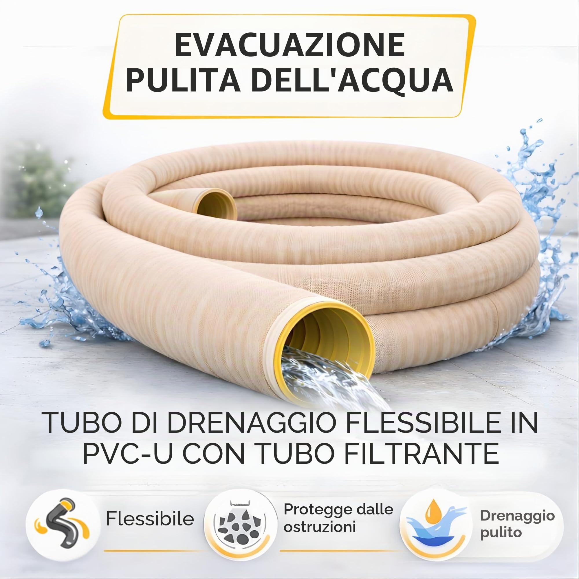 Doubleyou G & B® drenaggio tubo di drenaggio DN 50 forato