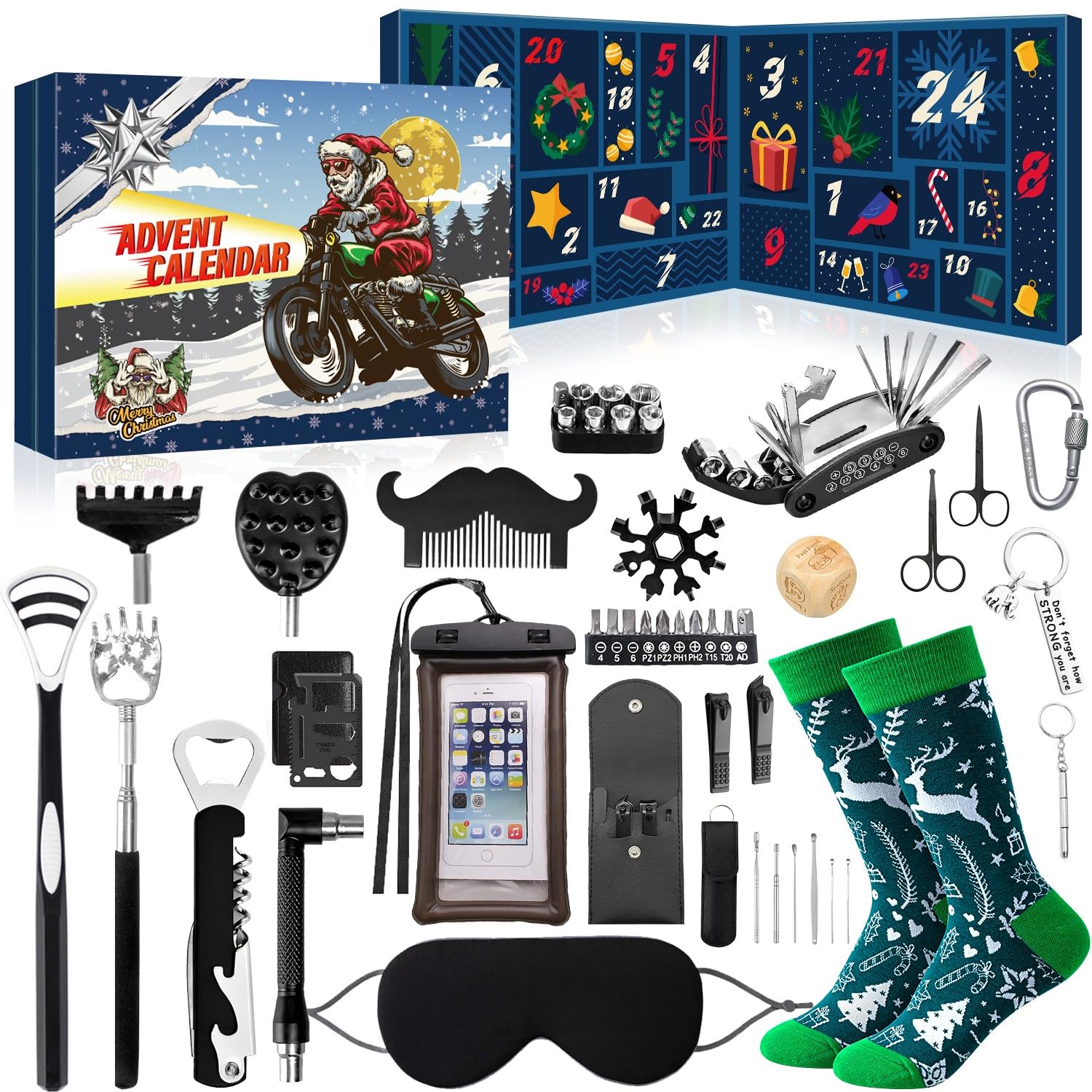 iZoeL Calendario Avvento Uomo Calendario Avvento Adulti Idee Regalo Natale 2025, Regali Natale per Padre Fratello Nonno Zio Fidanzato