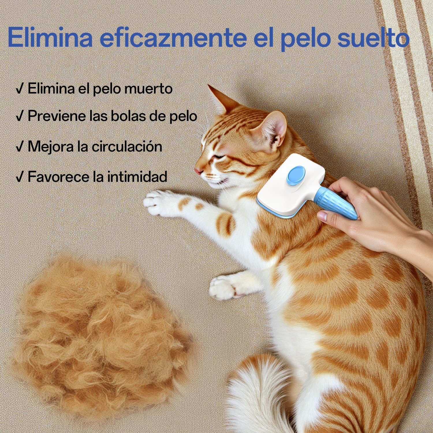 ACE2ACE Brush for Dogs Cats, Pet Brushes for Long and Short Hair, Suitable for Hair Removal of Large, Medium and Small Dogs, Pet Hair Removal with One Click 8