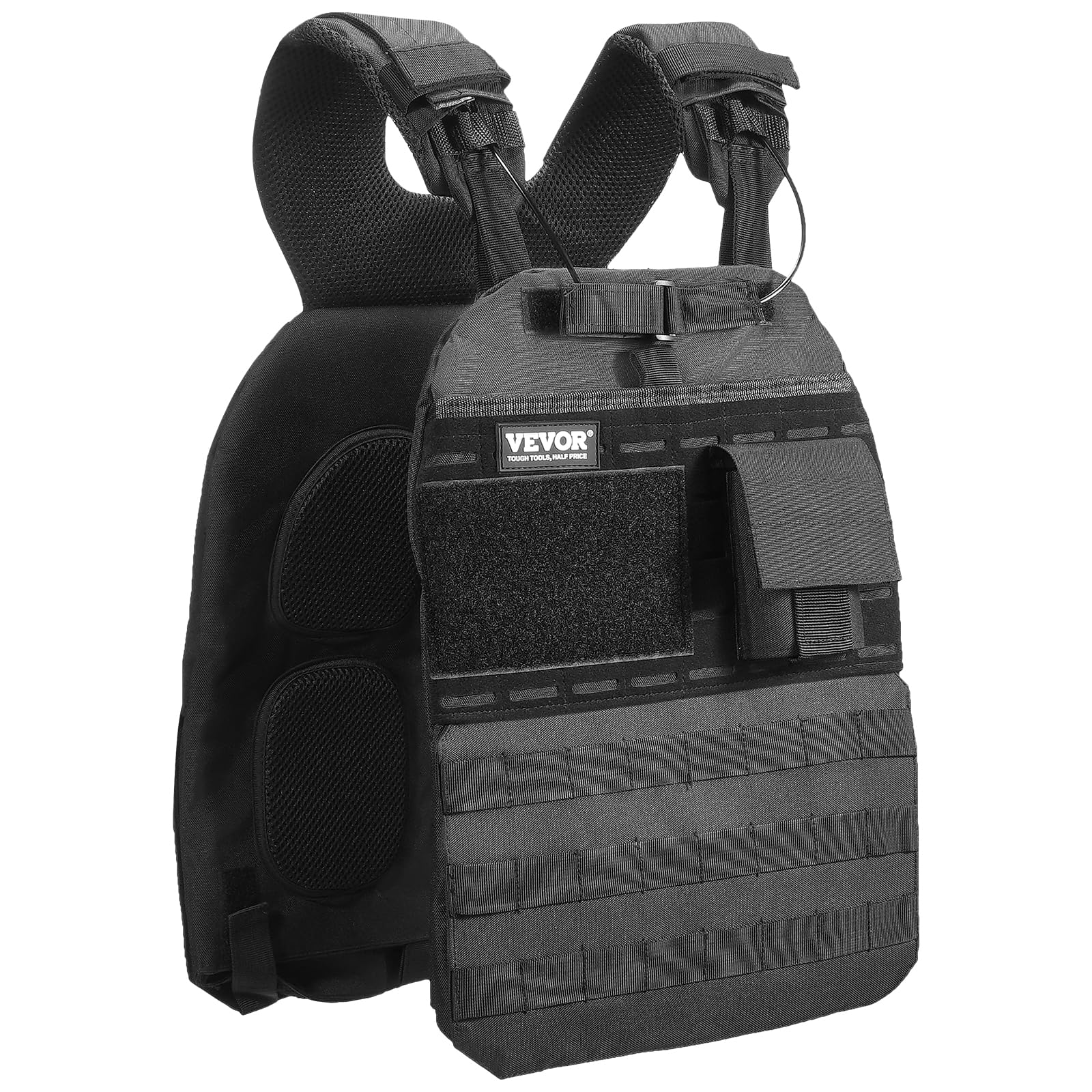 VEVOR Verstellbare Gewichtsweste, 5-9 kg/9-14,5 kg/15,9 kg/18,1 kg Gewichtsweste mit 6 Eisensand-Gewichten und reflektierenden Streifen, Trainingsgeräte für Krafttraining, Laufen, Joggen
