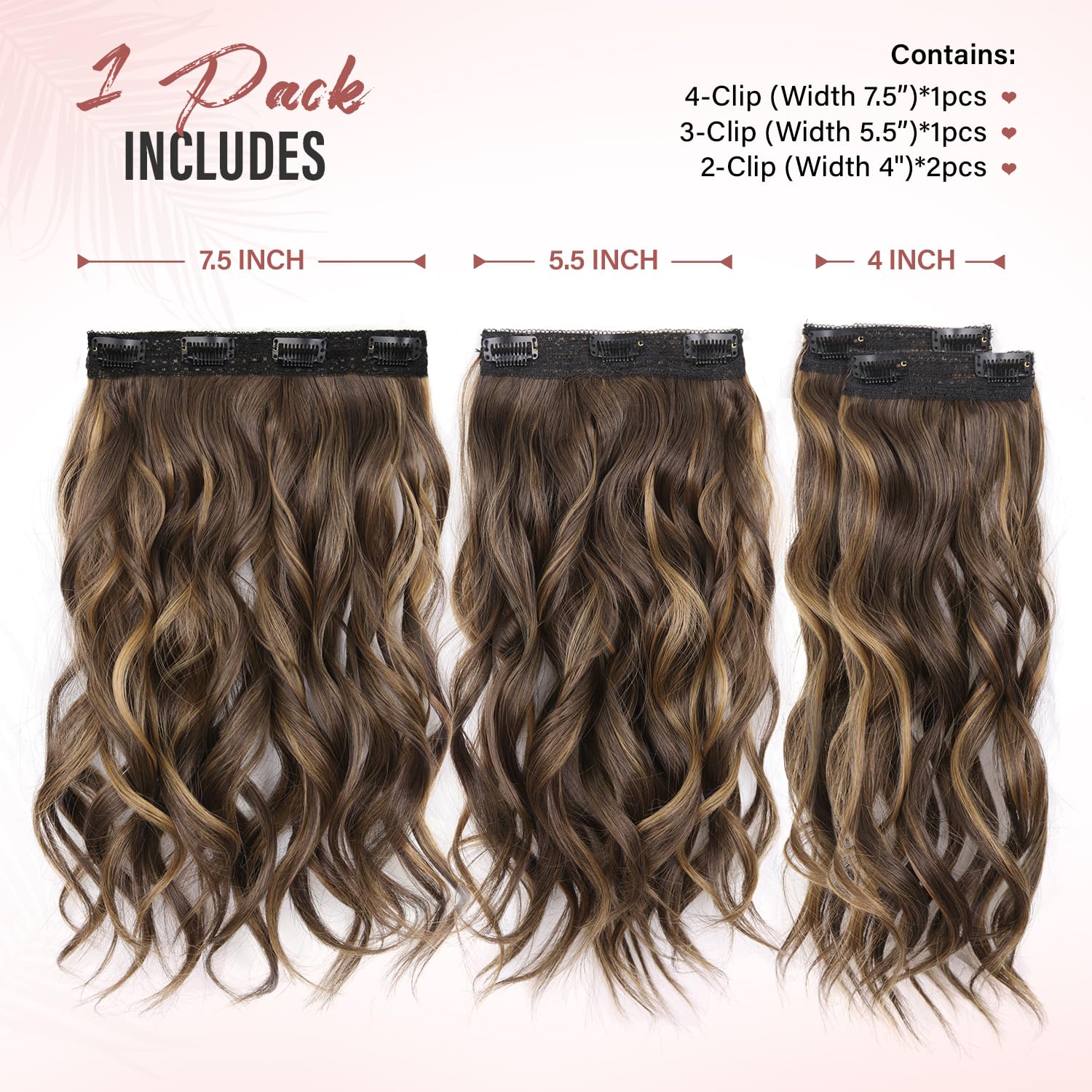14 Inch Brown Hair Extensions Clip In - Image 2