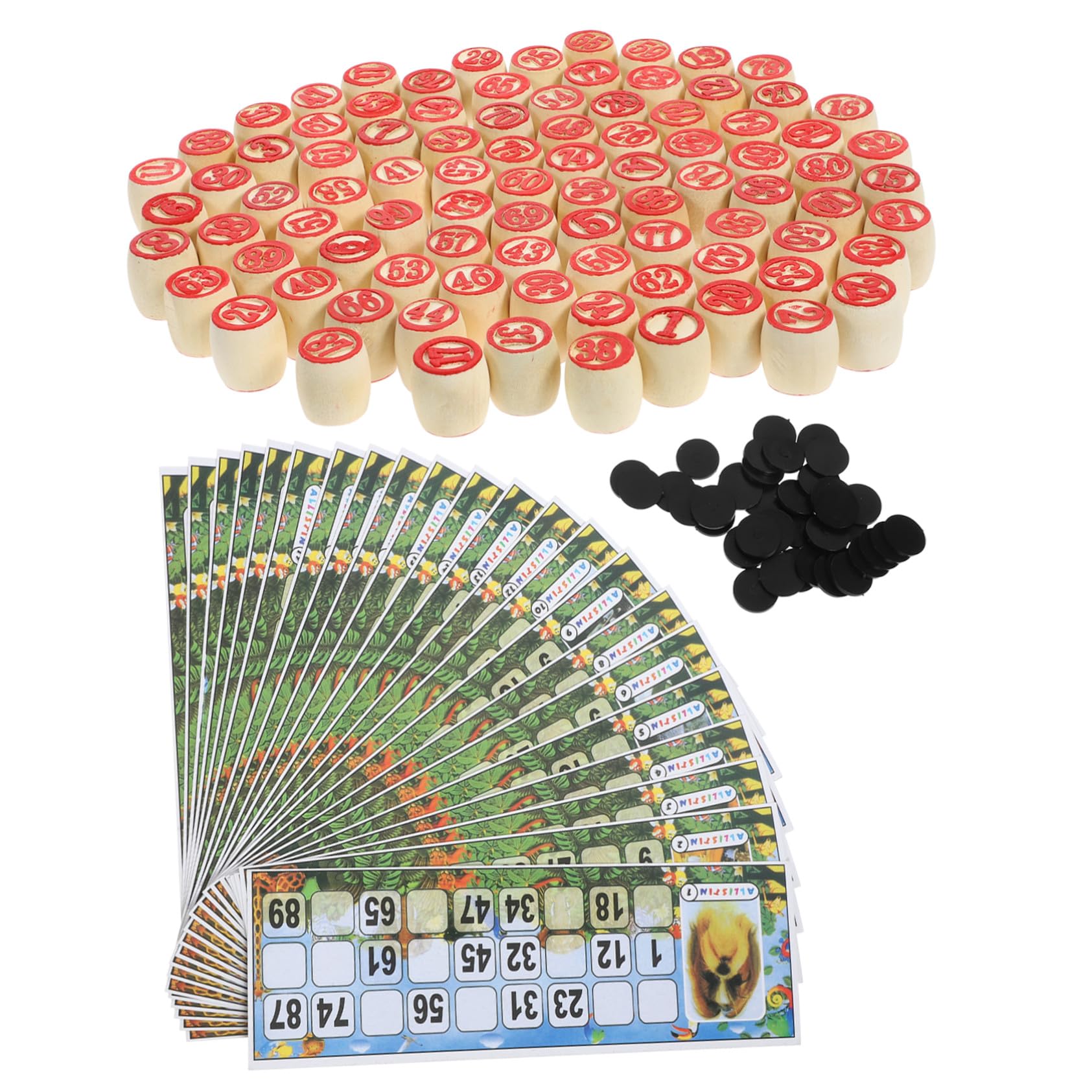 Jeu de Bingo de Fête en Bois, Set Jeu, Jeu Famille Adulte