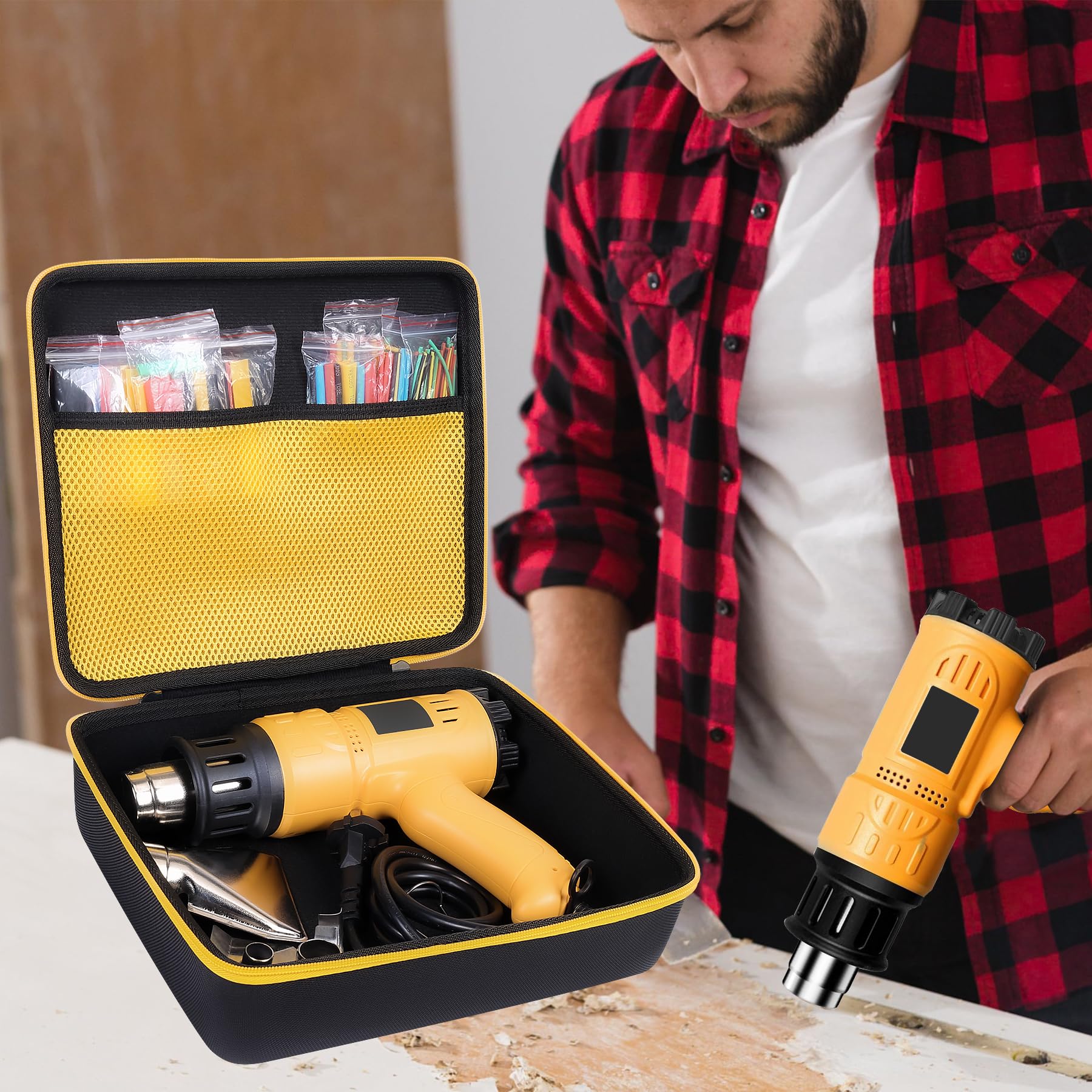 Aenllosi Hard Carrying Case Replacement for SEEKONE Heat Gun 1800W Heavy Duty Hot Air Gun Kit Variable Temperature — view 7