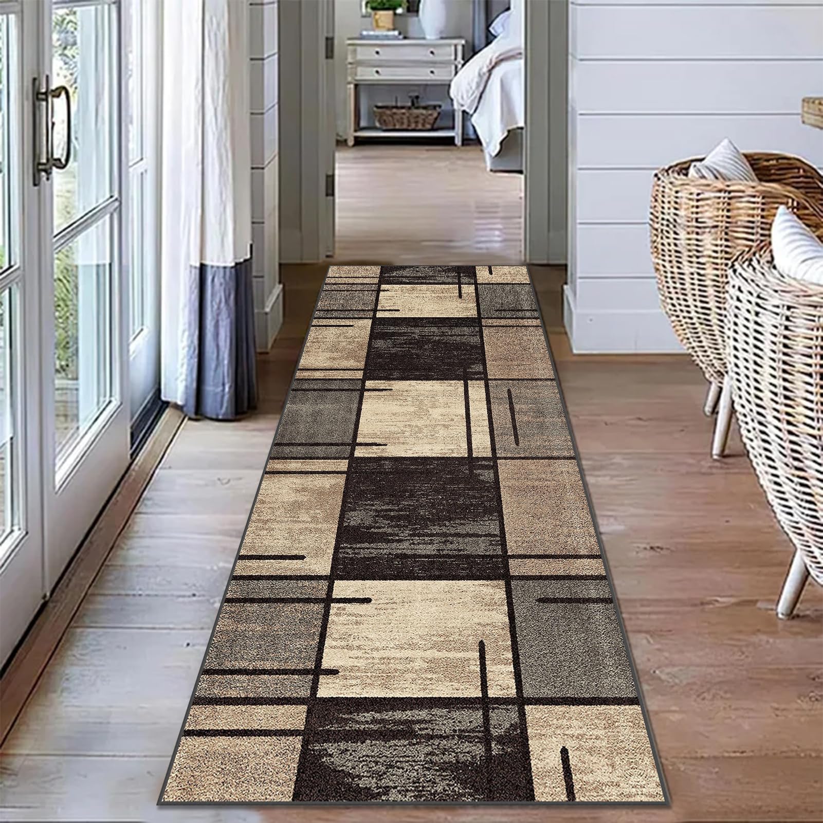 Taxestmy Runner Rugs for Hallway, Washable Rugs for Kitchen, Non-Slip Long Washable Entryway Floor Mats Vintage Area Rugs for Carpet Runners for Kitchen, Laundry, Bedside 50 x 70 cm