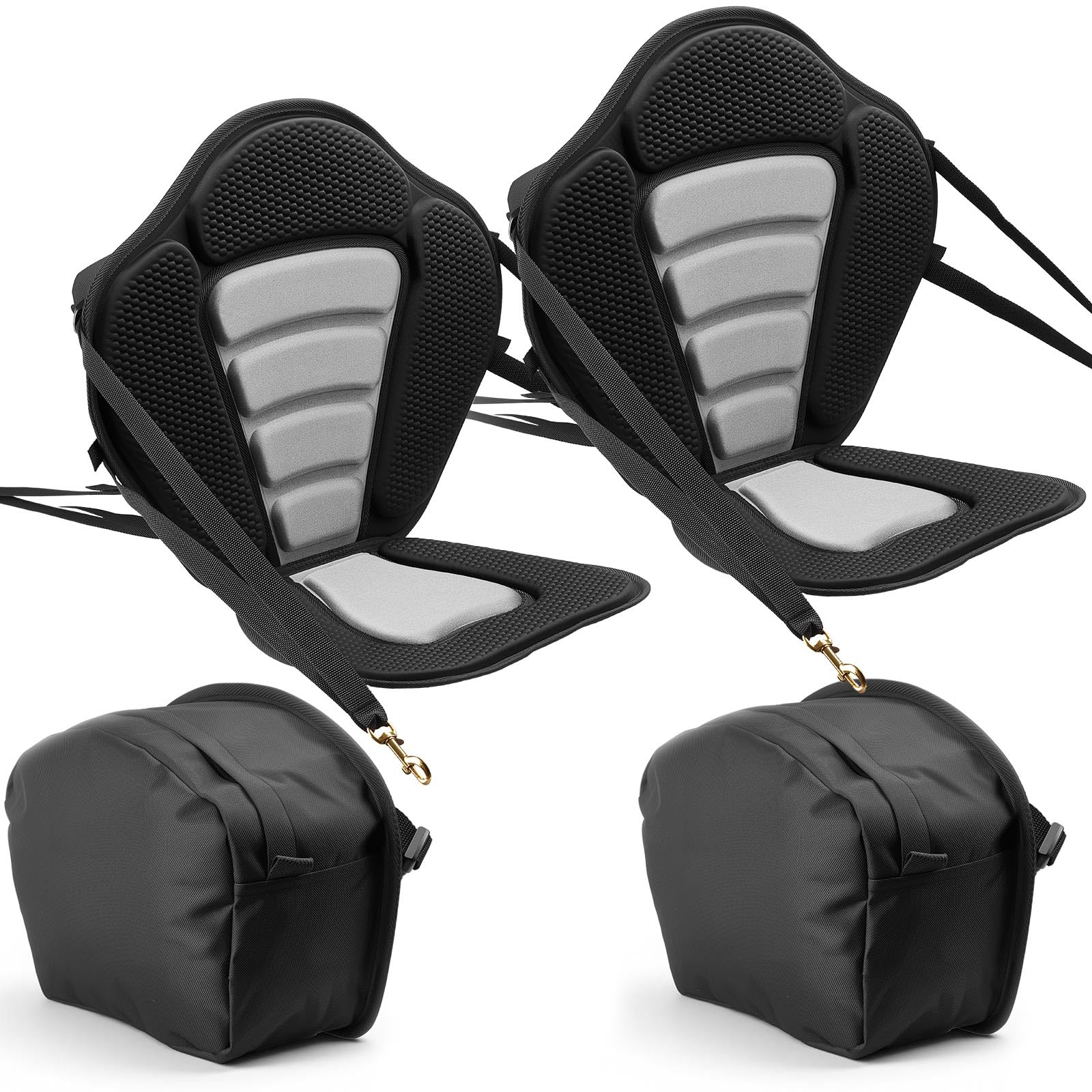 VEVOR Sedile per Kayak di Ricambio con Schienale Spessore Cuscino 12 mm, Sedile per Kayak Paddleboard Barche con Schienale Borsa Portaoggetti per SUP Canoa attività Sportive Acquatiche, 2 Pezzi