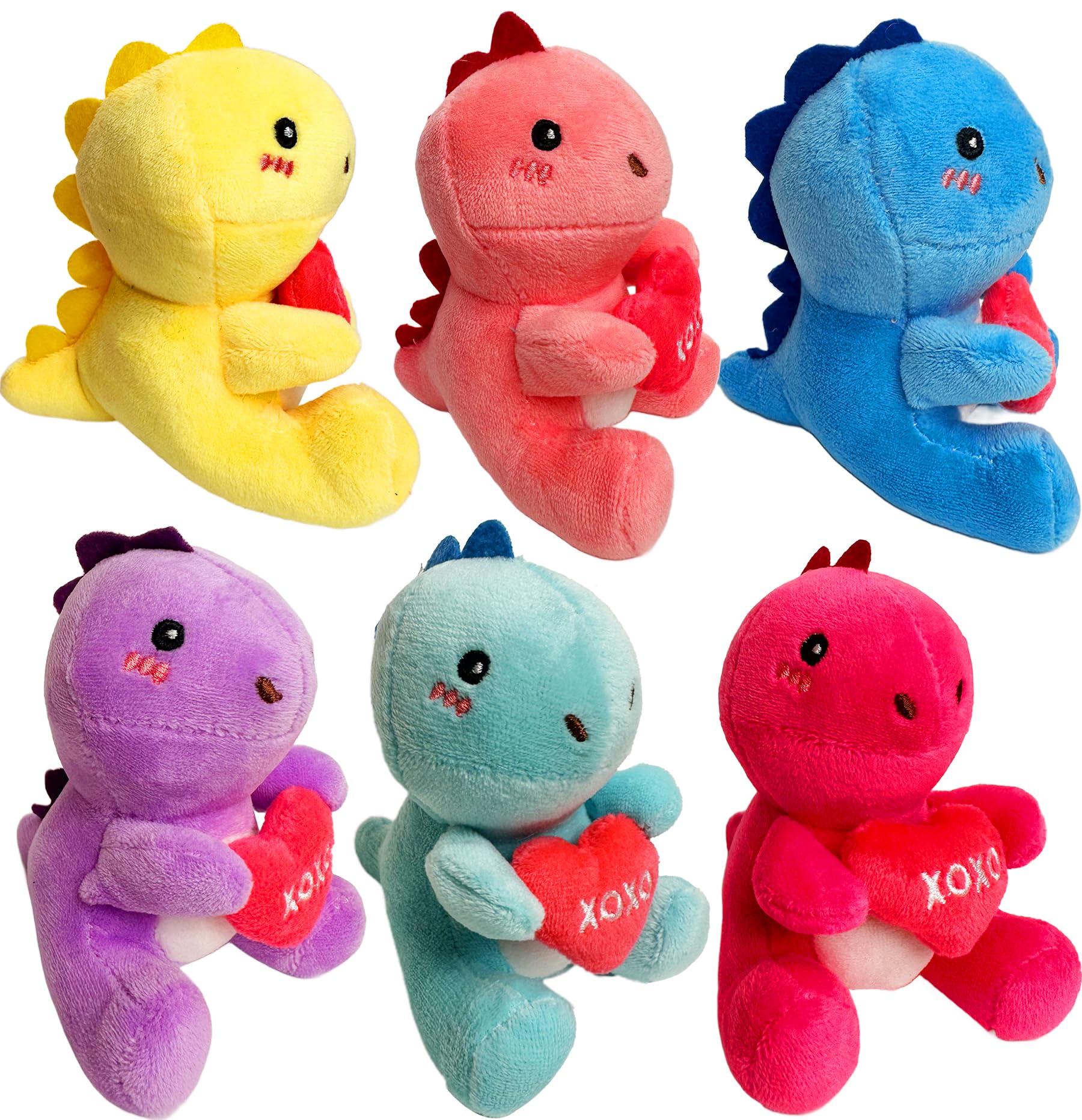 Rdogeia 6PCS Cute Dinosaur Plush Toys, Dino Stuffed Animals, Small Size | ASTM-Tested Toy Figure - main product image