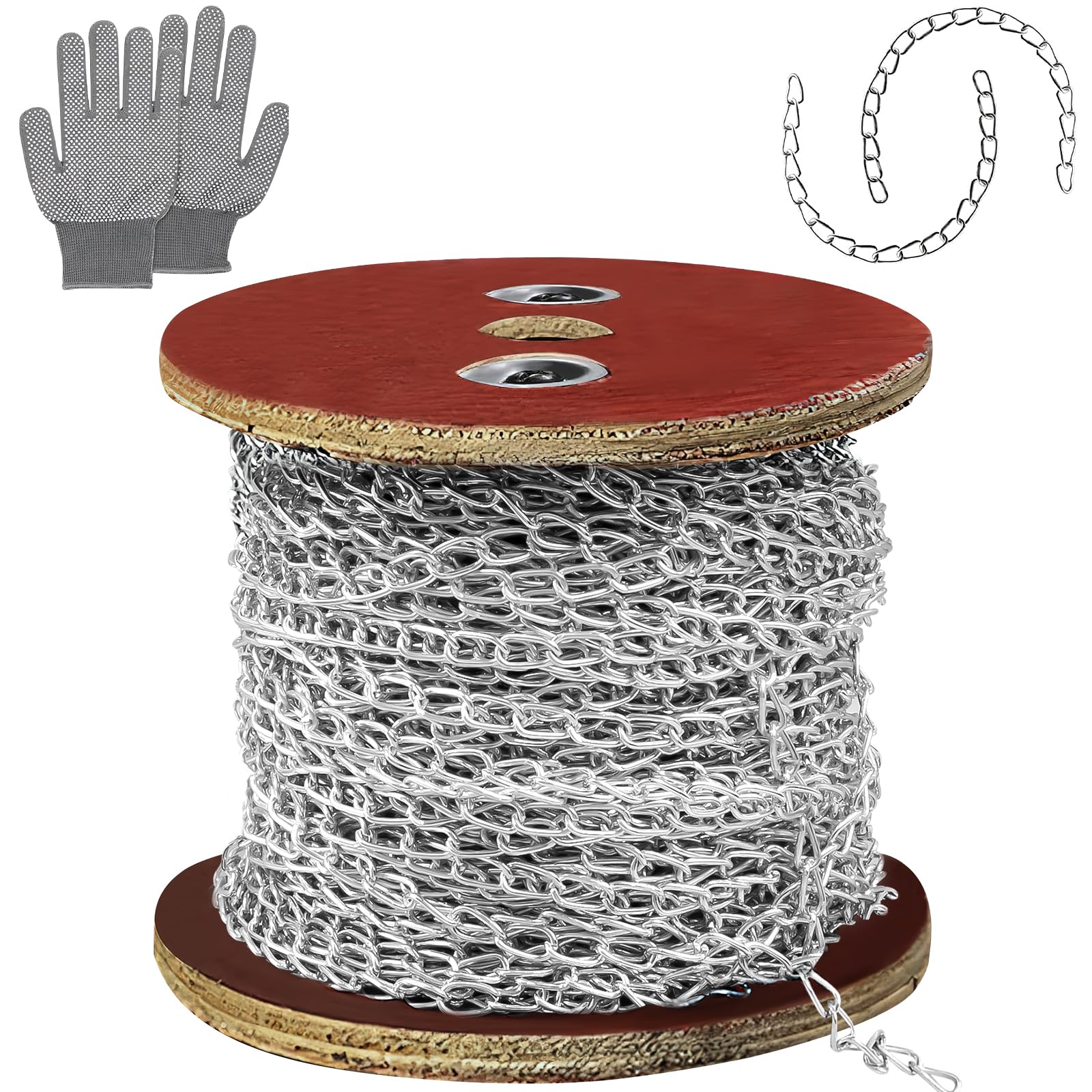 Cadena de metal resistente de 230 pies para cestas de plantas y luces 8