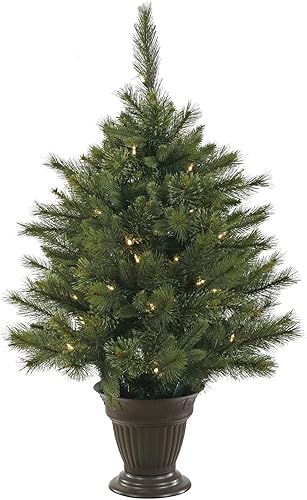 Vickerman Cashmere Tree 50 LED blanco cálido, funciona con pilas con temporizador, 3.5 pies por 28 pulgadas