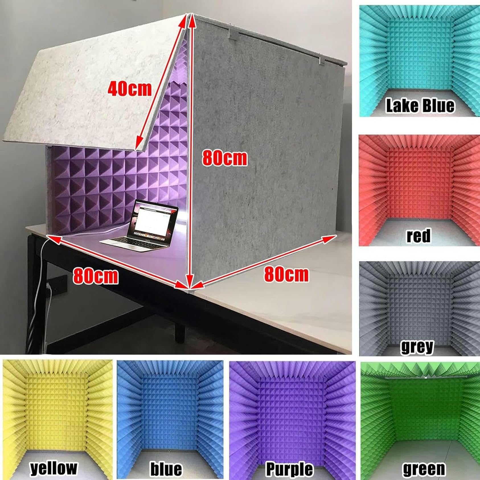 Cabina insonorizada portátil: Pantalla para micrófono, Pantalla acústica, Cabina insonorizada de Escritorio, Adecuada para Estudios domésticos, Equipo de grabación Ideal para músicos y podca